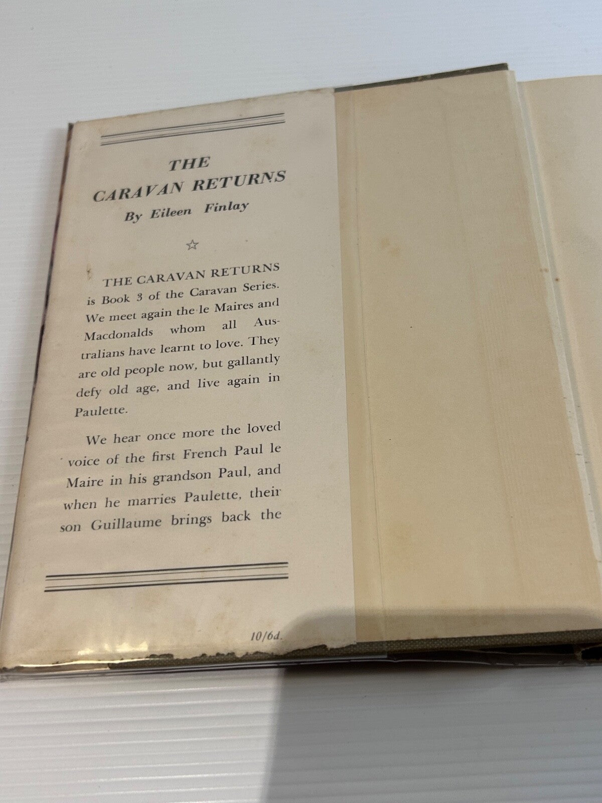 The Caravan Returns Eileen Finlay 1949 HC DJ 1st First Ed Australia Country Saga