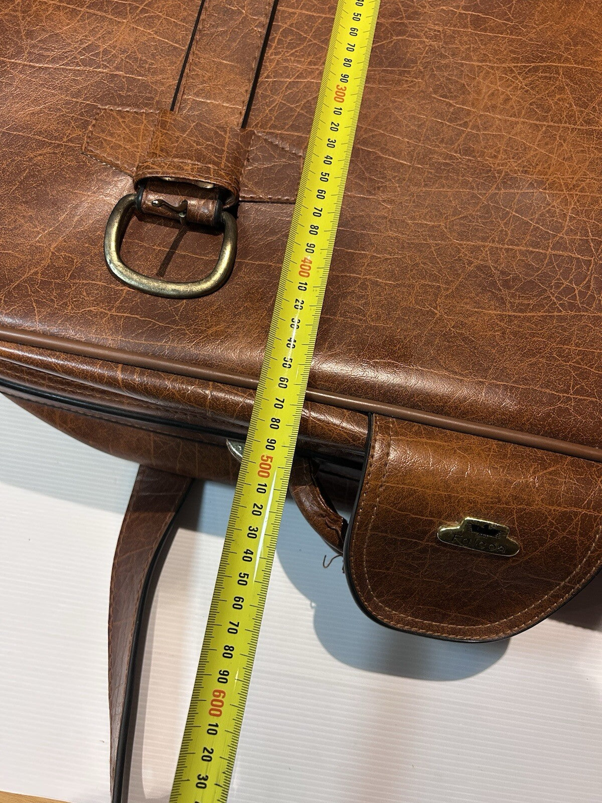 Vintage Falcon Faux leather Suitcase Retro Brown Travel Bag