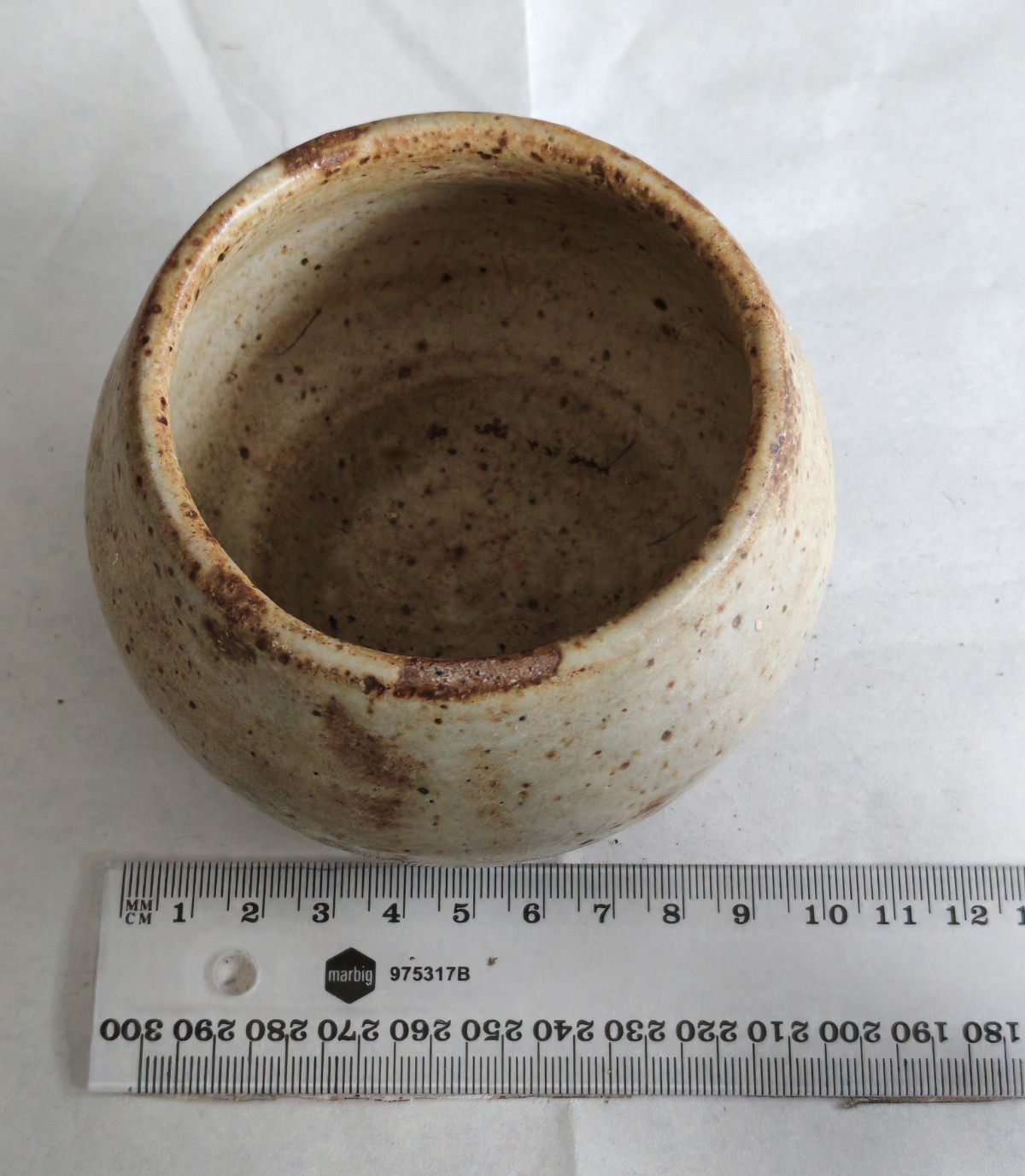 Vintage Studio small Pottery Bowl / Planter – Ash Glaze - Potter Marked
