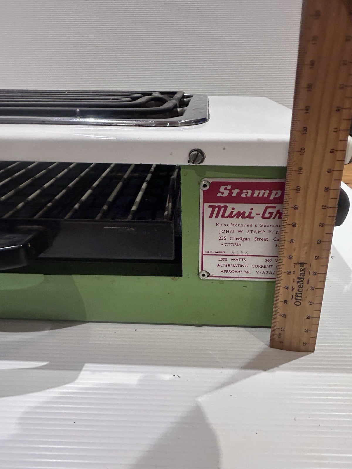 Vintage Stampco Mini-Grill Retro Green Electric Cooker 240V Aust Made