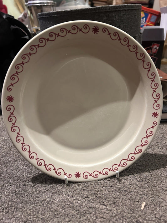 Bristile Hotel Ware Plate Red Scroll 23cm Vitrified China Australia