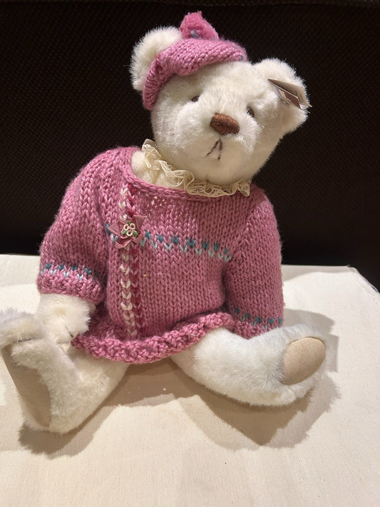 GUND Bialosky Friends Teddy Bear Pink Knitted Jumper Plush Soft Toy W Orig Tag