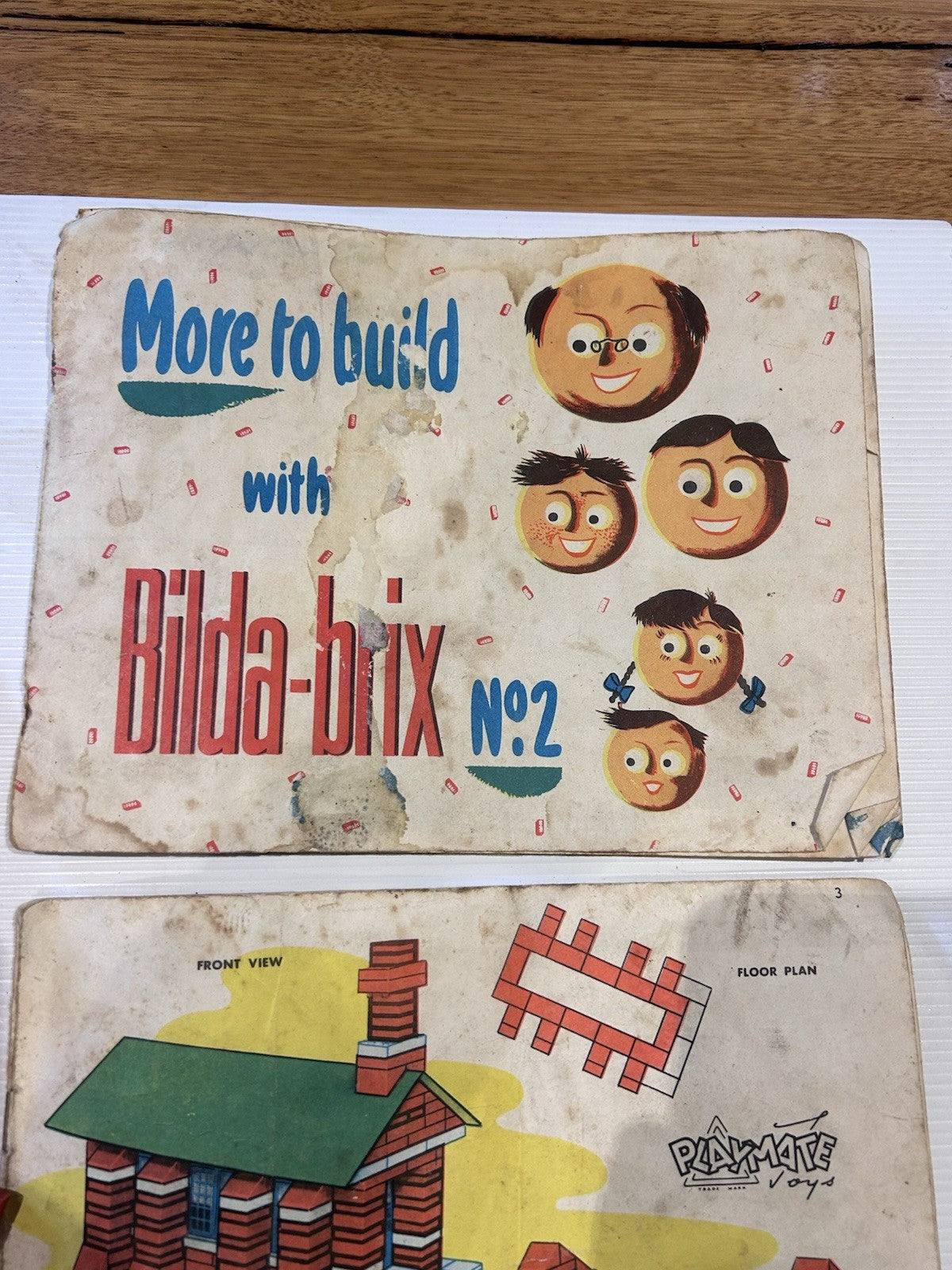 Vintage Bilda-Brix 1950s Lot ~470pcs + 3 Booklets (2 Incomplete) G.W. Murdoch