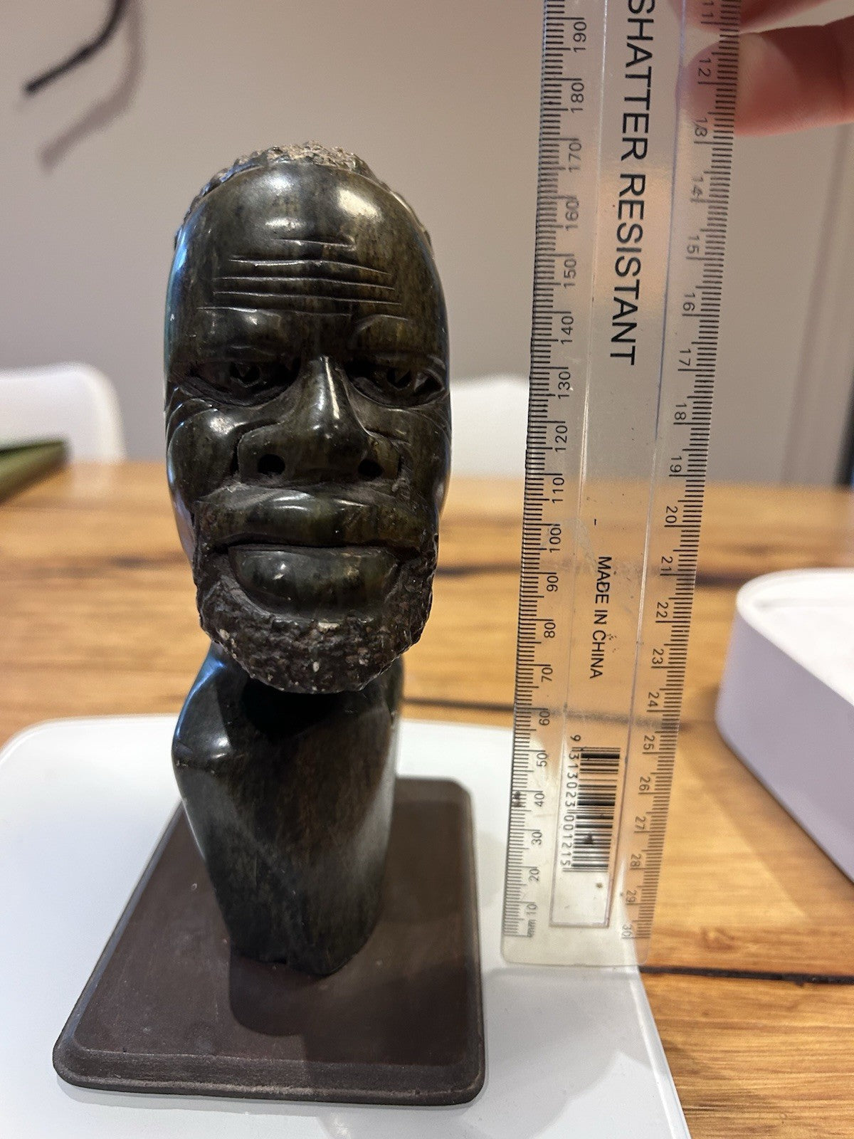Shona African Stone Head Bust 15cm 1.5kg Zimbabwe Serpentine Sculpture