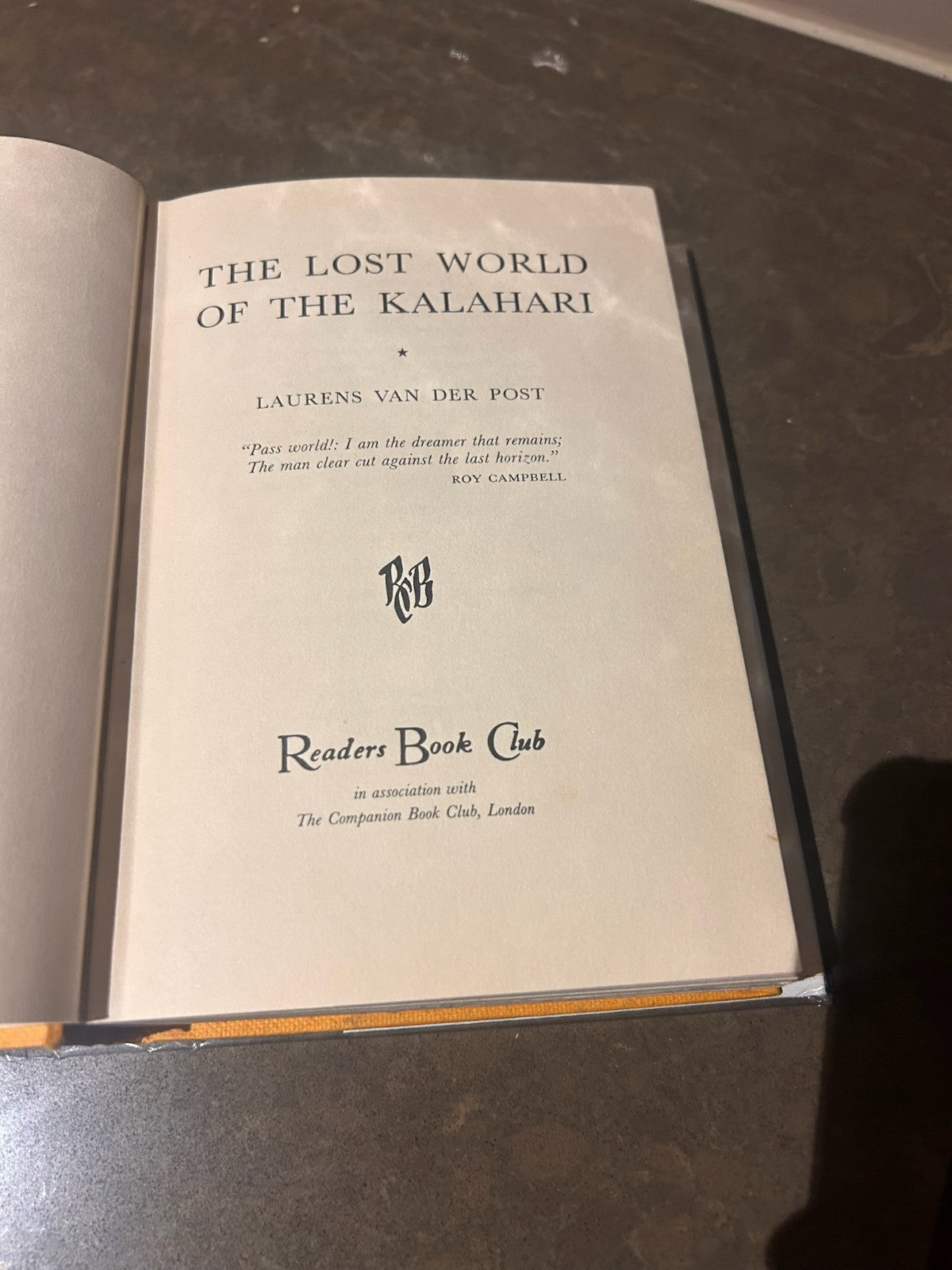The Lost World of the Kalahari – Laurens van der Post | Vintage HC