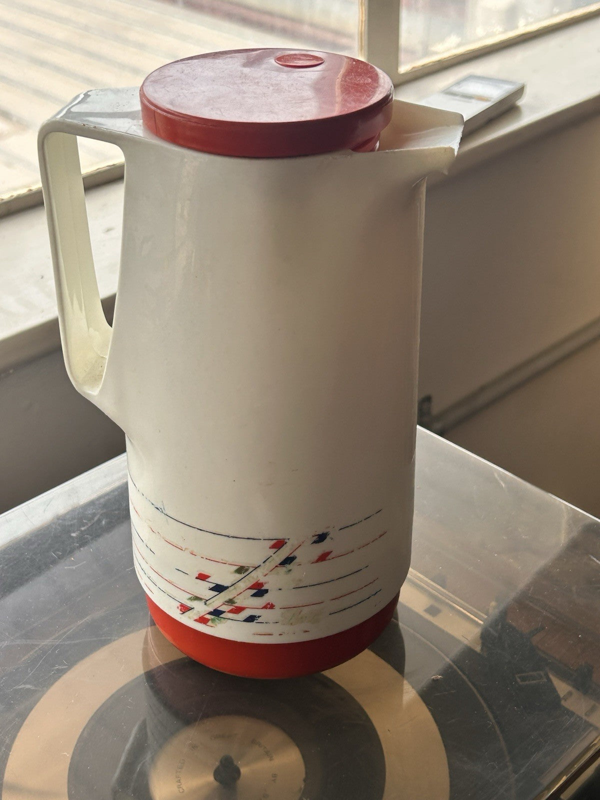 Vintage West German Vacuum Jug Dr Zimmermann Busse Design Red White
