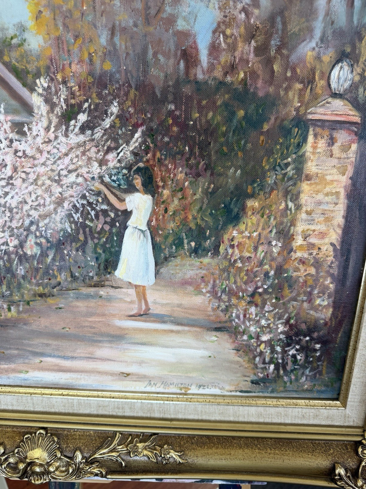 Ian W Hamilton Enjoying Springtime 2015 Original Oil Painting Australian Art