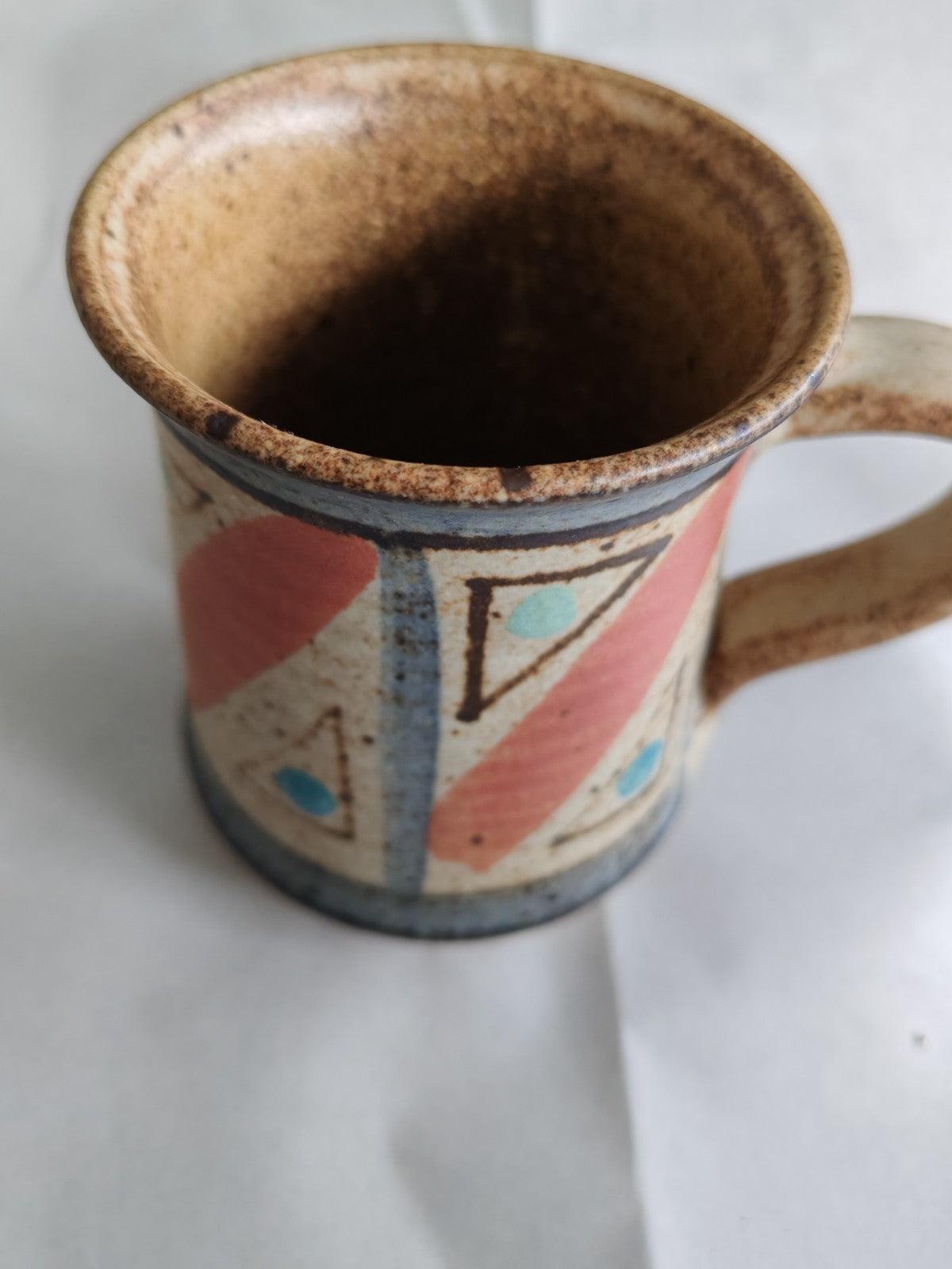 Vintage 'Taggerty Pottery' Studio Pottery Mug – Handcrafted Geometric Stoneware