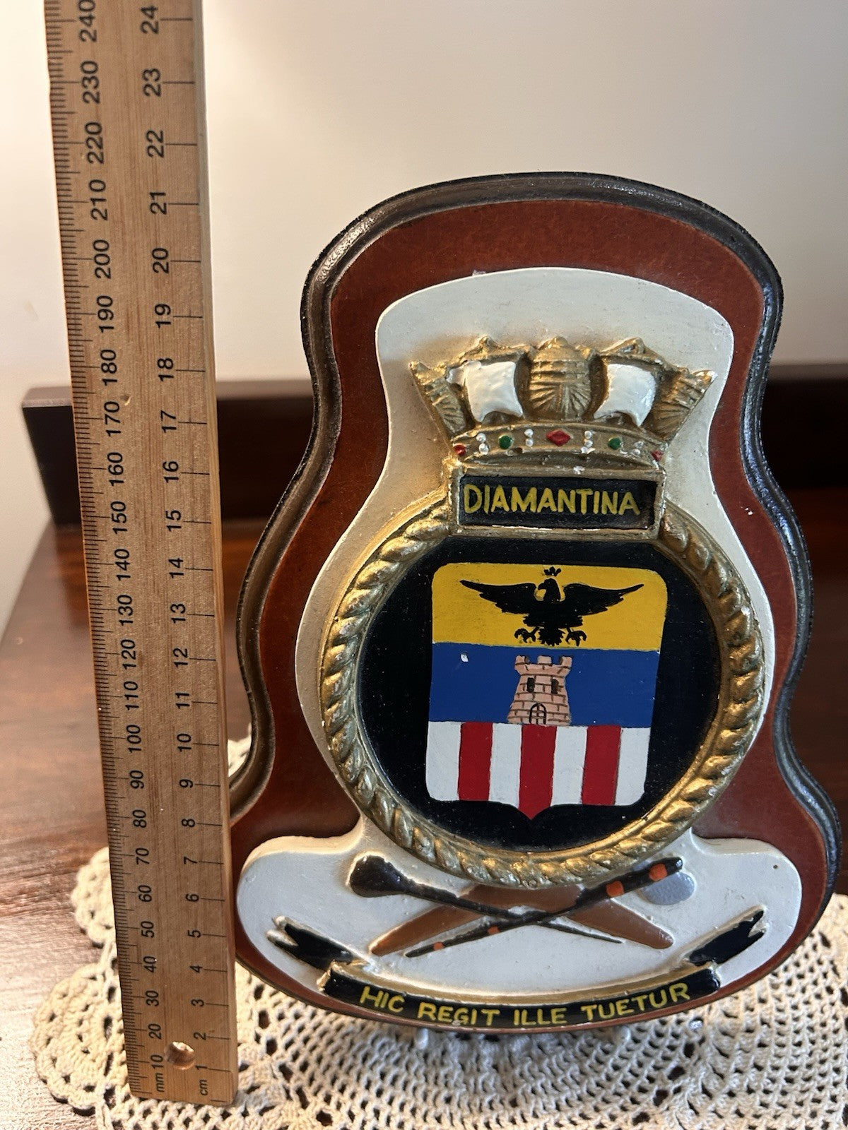 Royal Australian Navy HMAS Diamantina K377 Ship’s Crest Plaque c.1960s–70s