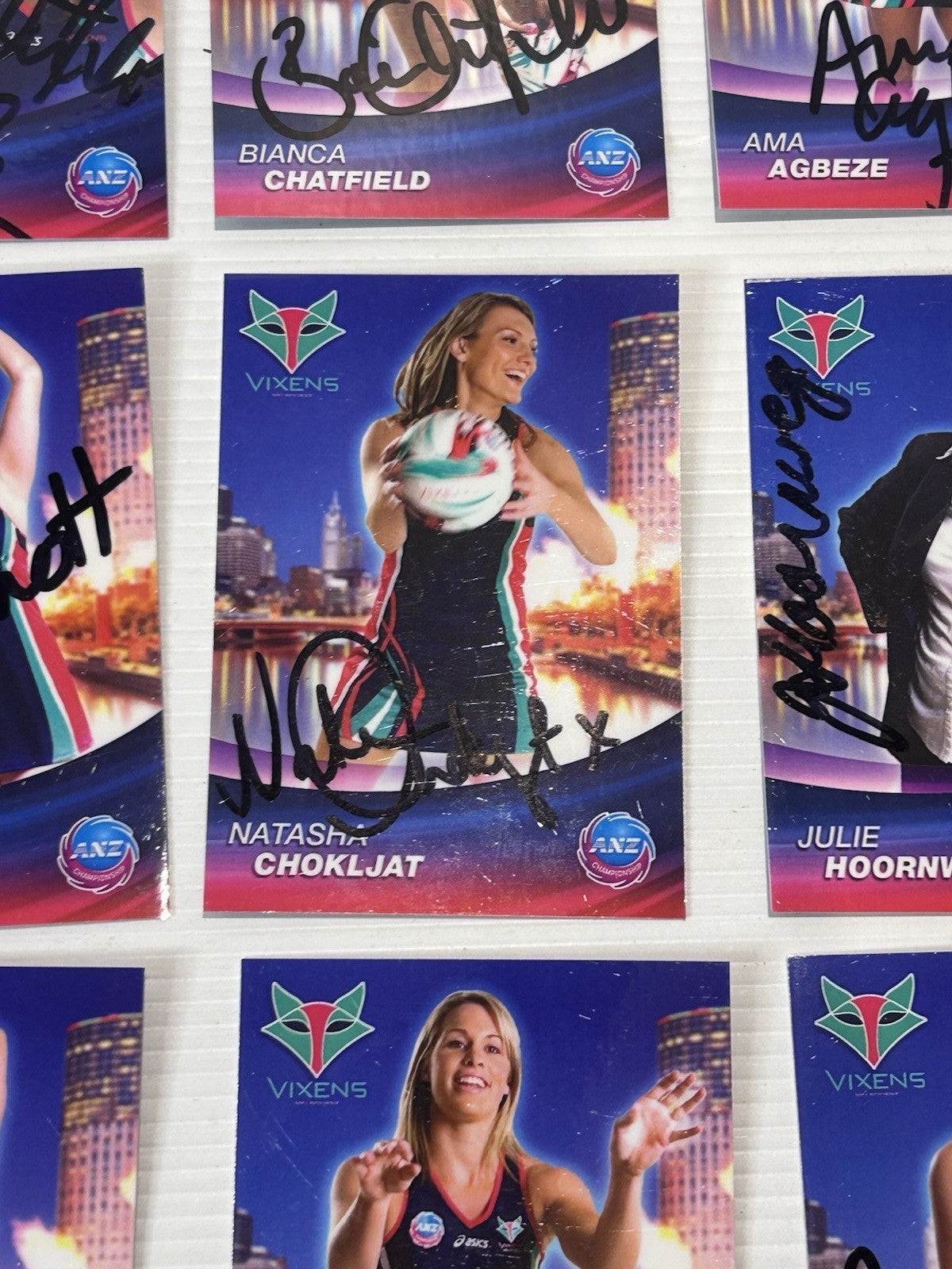 2009 Melbourne Vixens Signed Card Set Netball Premiers McMahon Chatfield