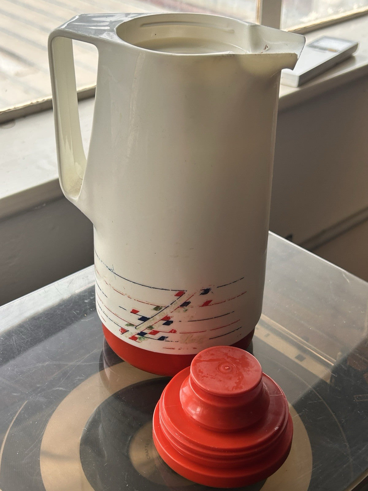 Vintage West German Vacuum Jug Dr Zimmermann Busse Design Red White