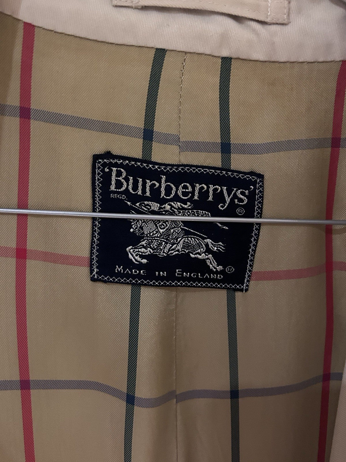 Vintage Burberrys Trench Coat Made in England Nova Check 67/33 Beige 103cm
