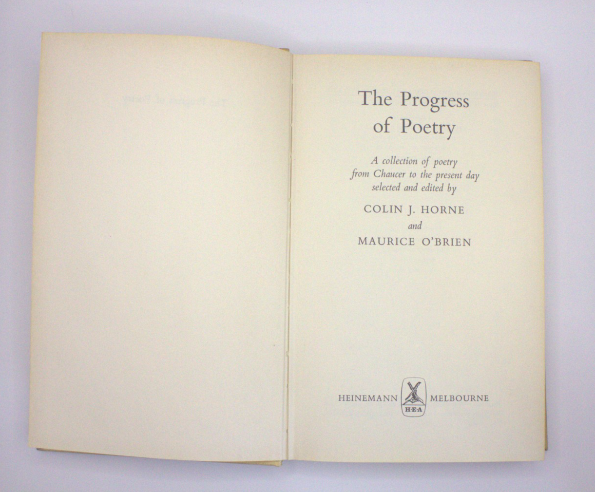 The Progress of Poetry – Colin J. Horne & Maurice O’Brien