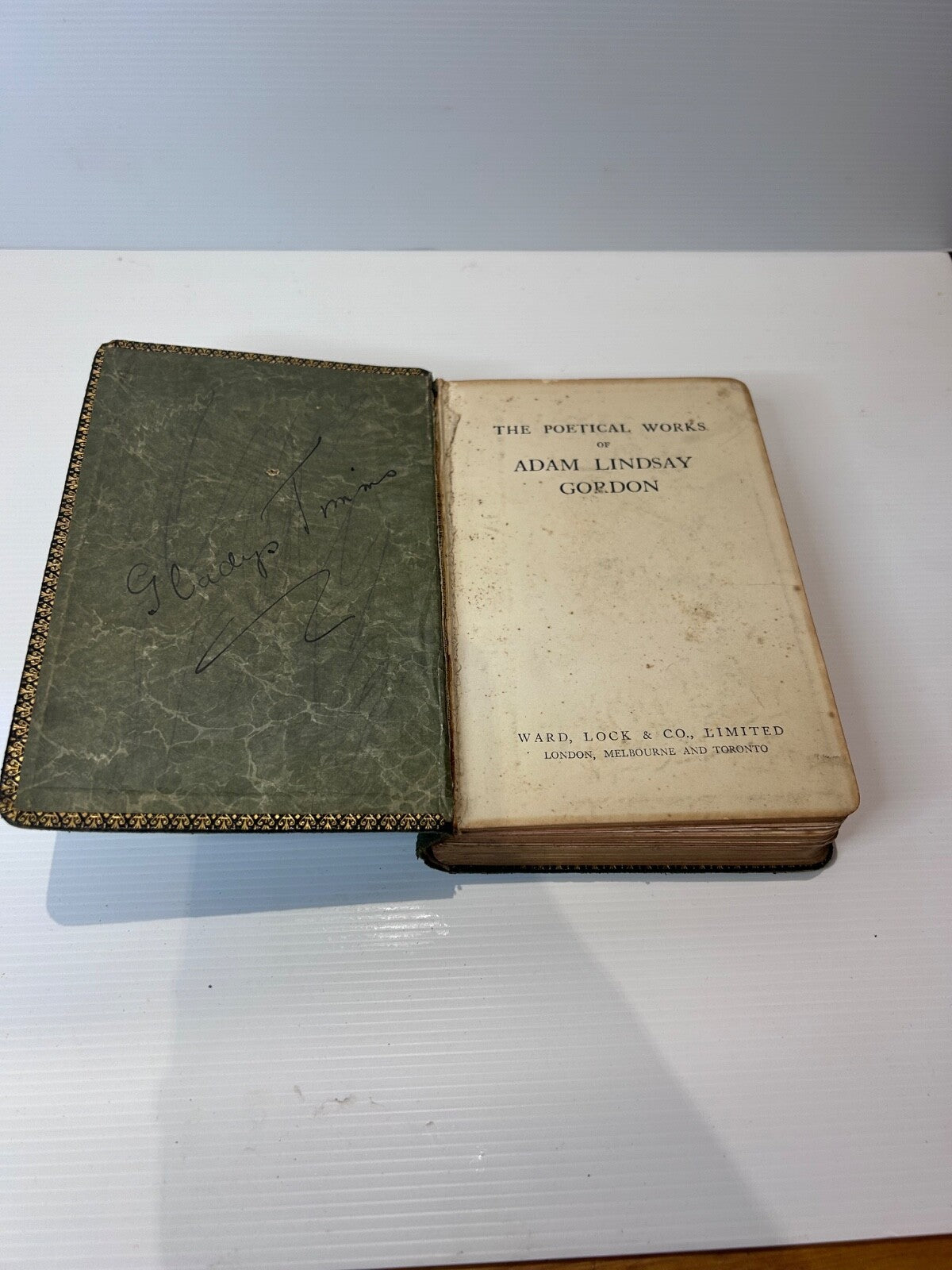 Poetical Works of Adam Lindsay Gordon HC Ward Lock c1900 Gilt Leather 304pp