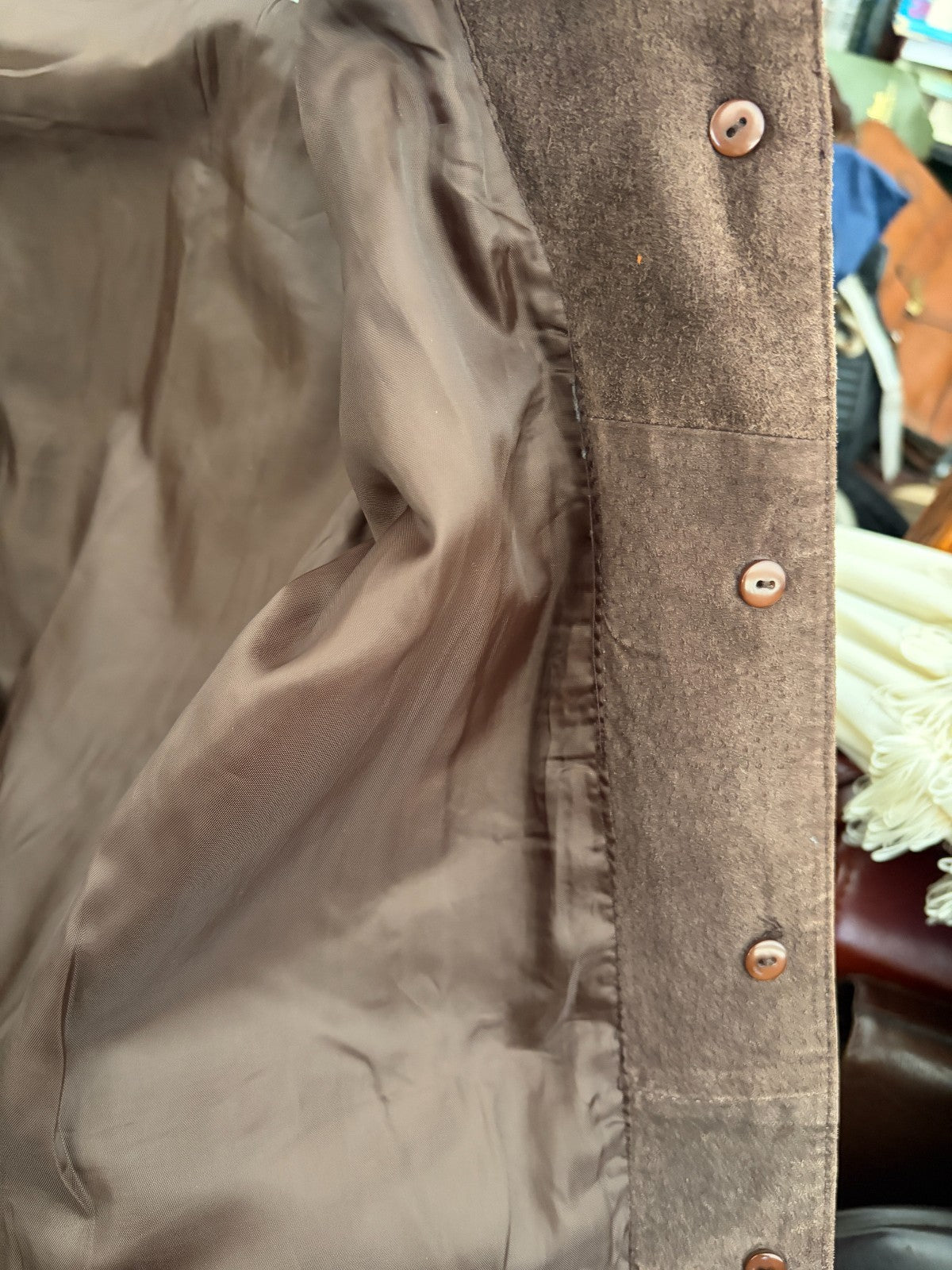 Anchor Blue Women's Brown Genuine Suede Leather Jacket – Size M