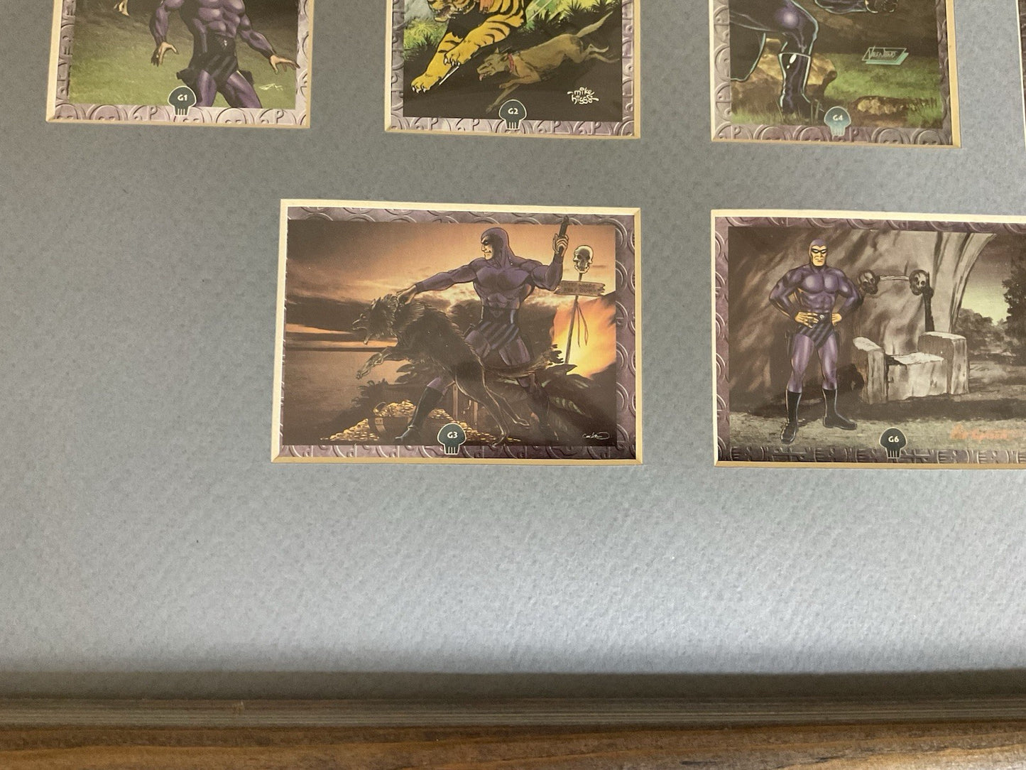 1994 The Phantom Gold Foil Chase Cards G1–G6 Complete Set Framed