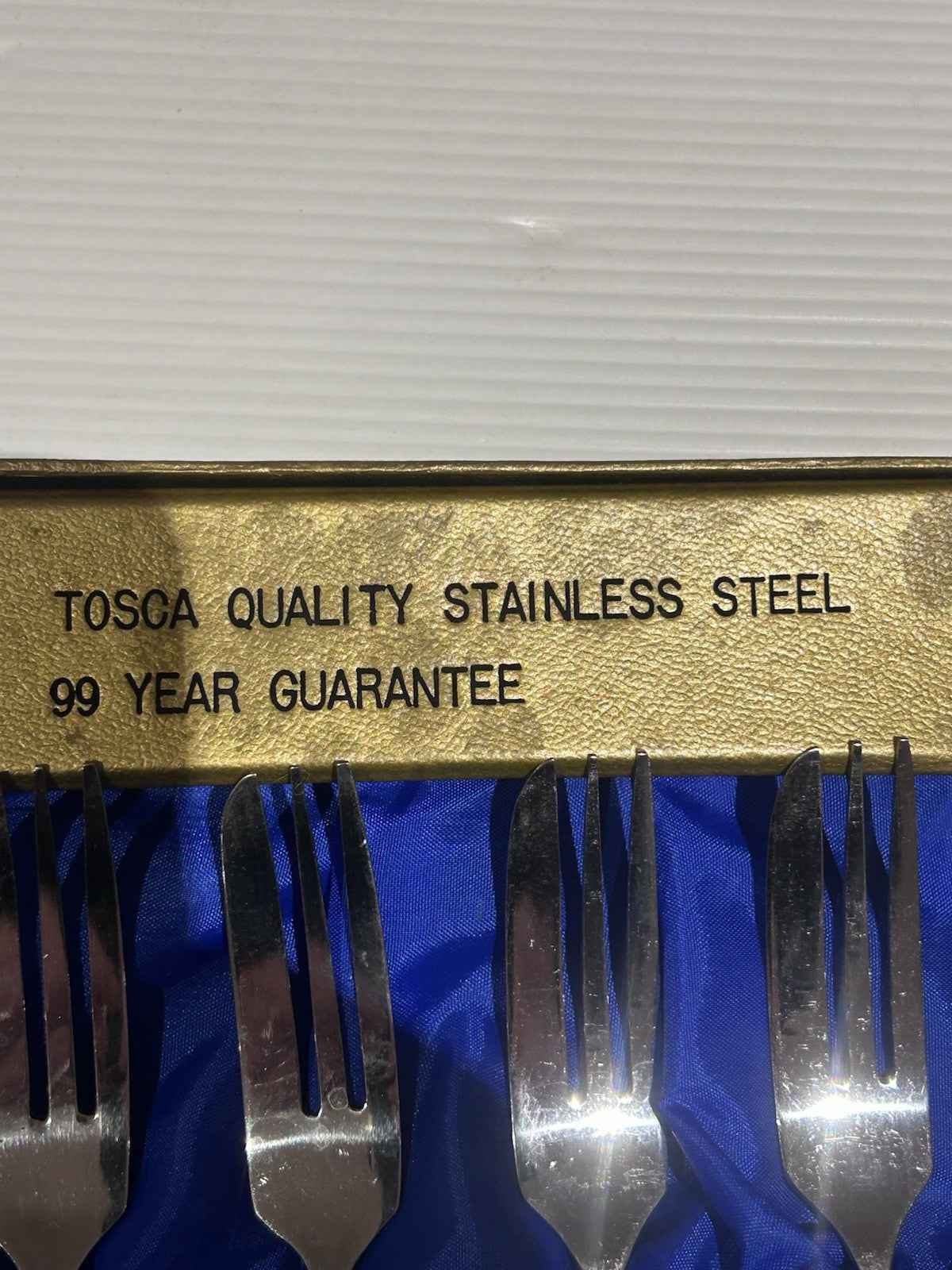 1960s Tosca Stainless Steel Cake Forks Set of 6 Boxed Retro Collectible