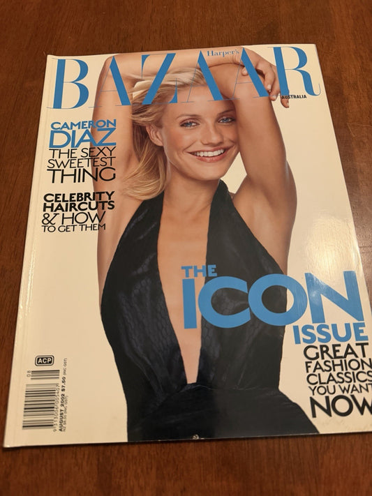 Harper’s Bazaar Australia Aug 2002 Cameron Diaz Icon Issue Fashion Magazine
