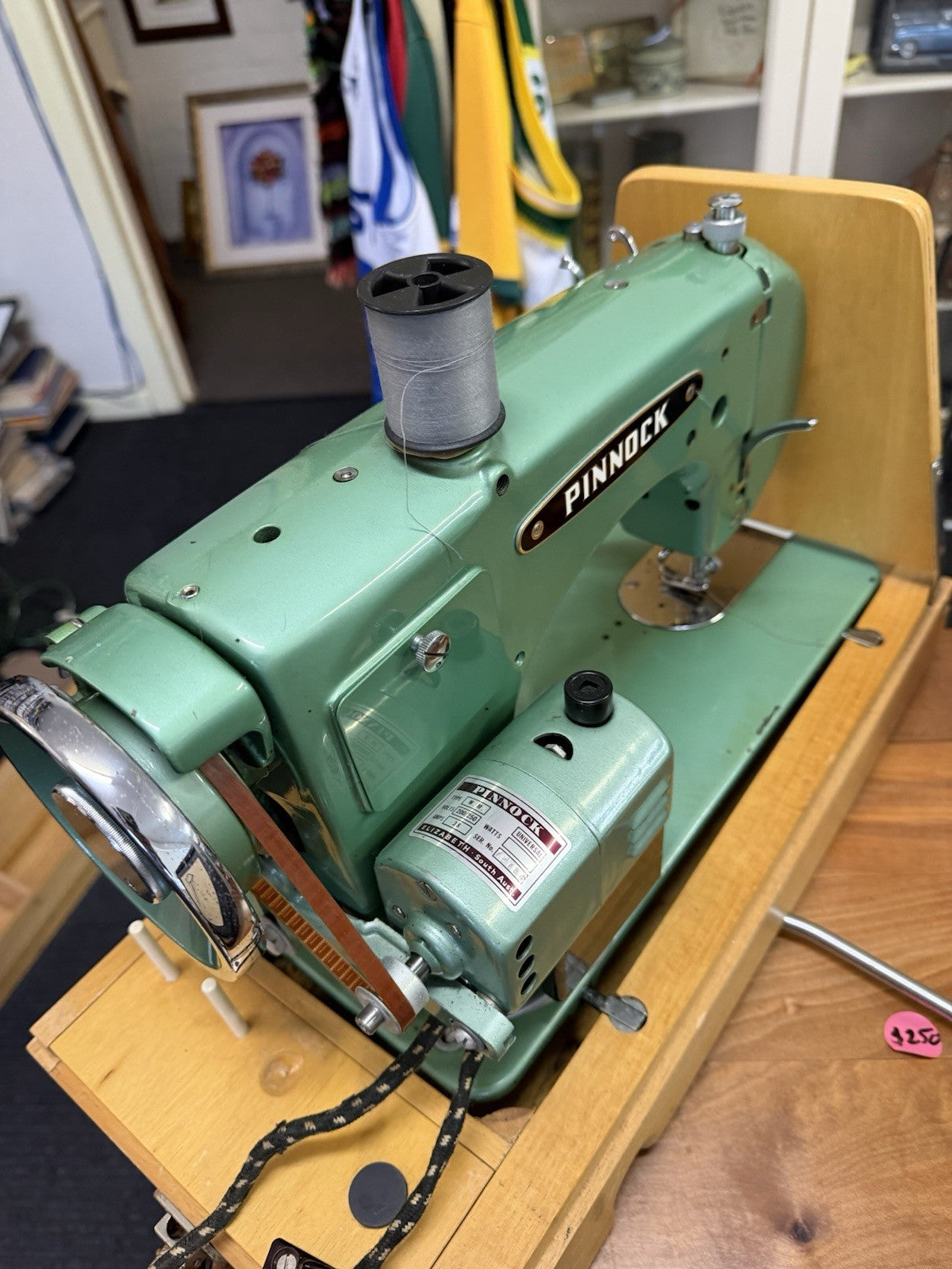 Vintage Pinnock Sewmaster Sewing Machine Mint Green Made Australia Working Case