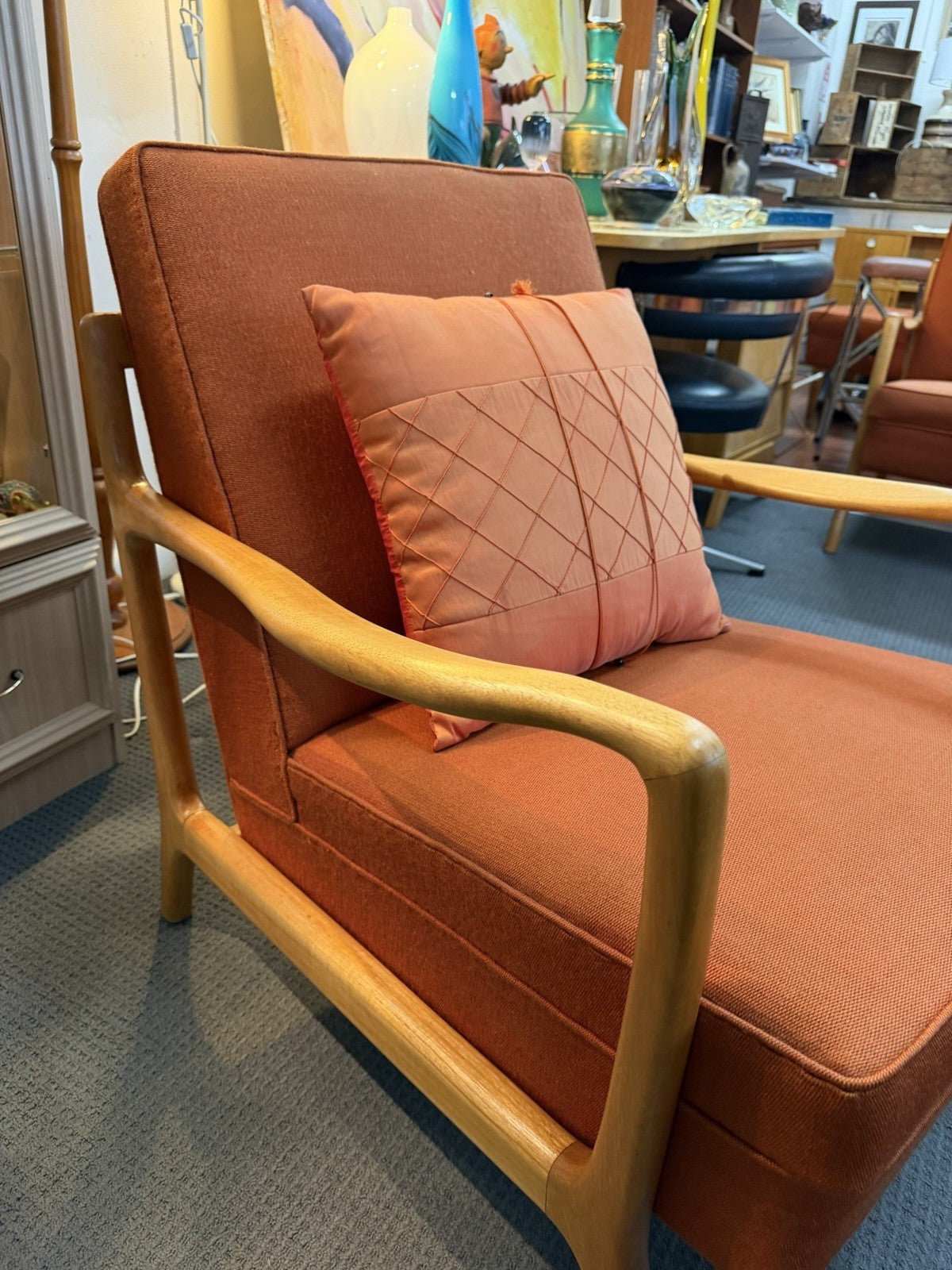 Dario Zoureff Armchair 1960s Australian MCM Restored Timber Original Fabric
