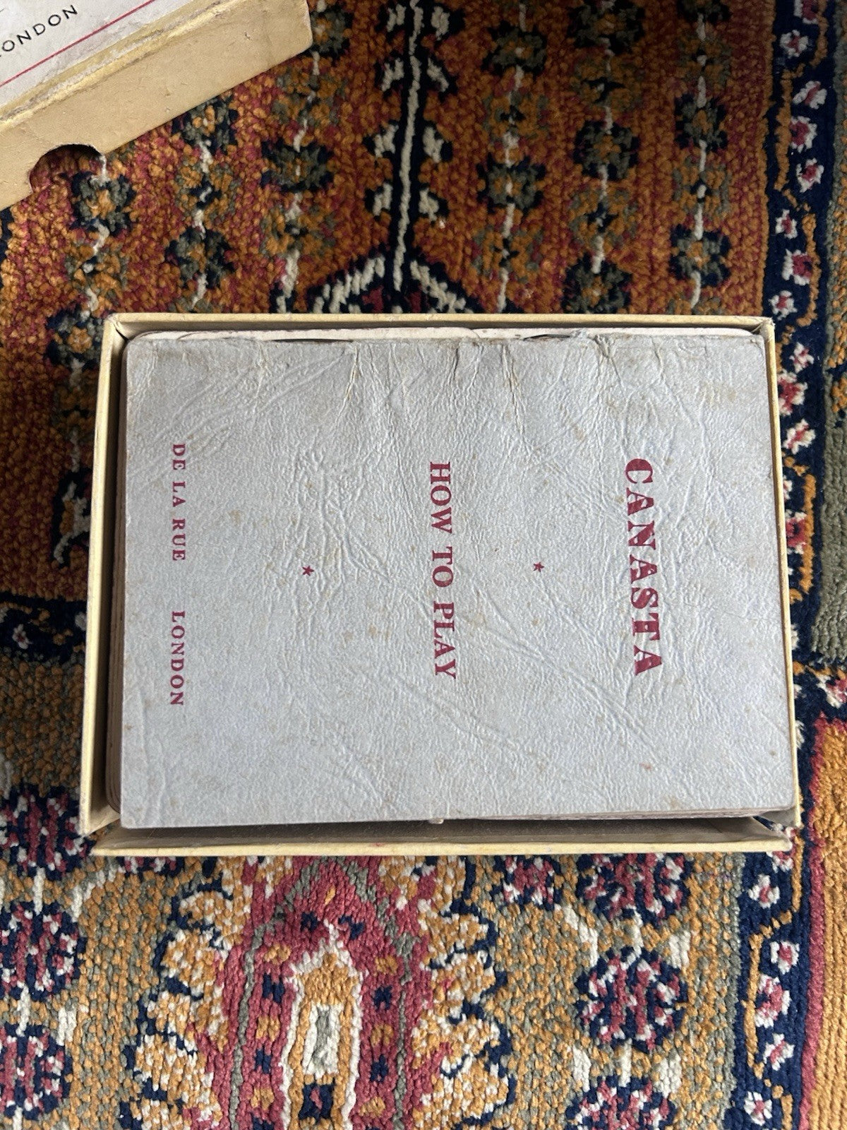 Vintage De La Rue Canasta Card Game w/ 2 Decks & Instructions c1950s London