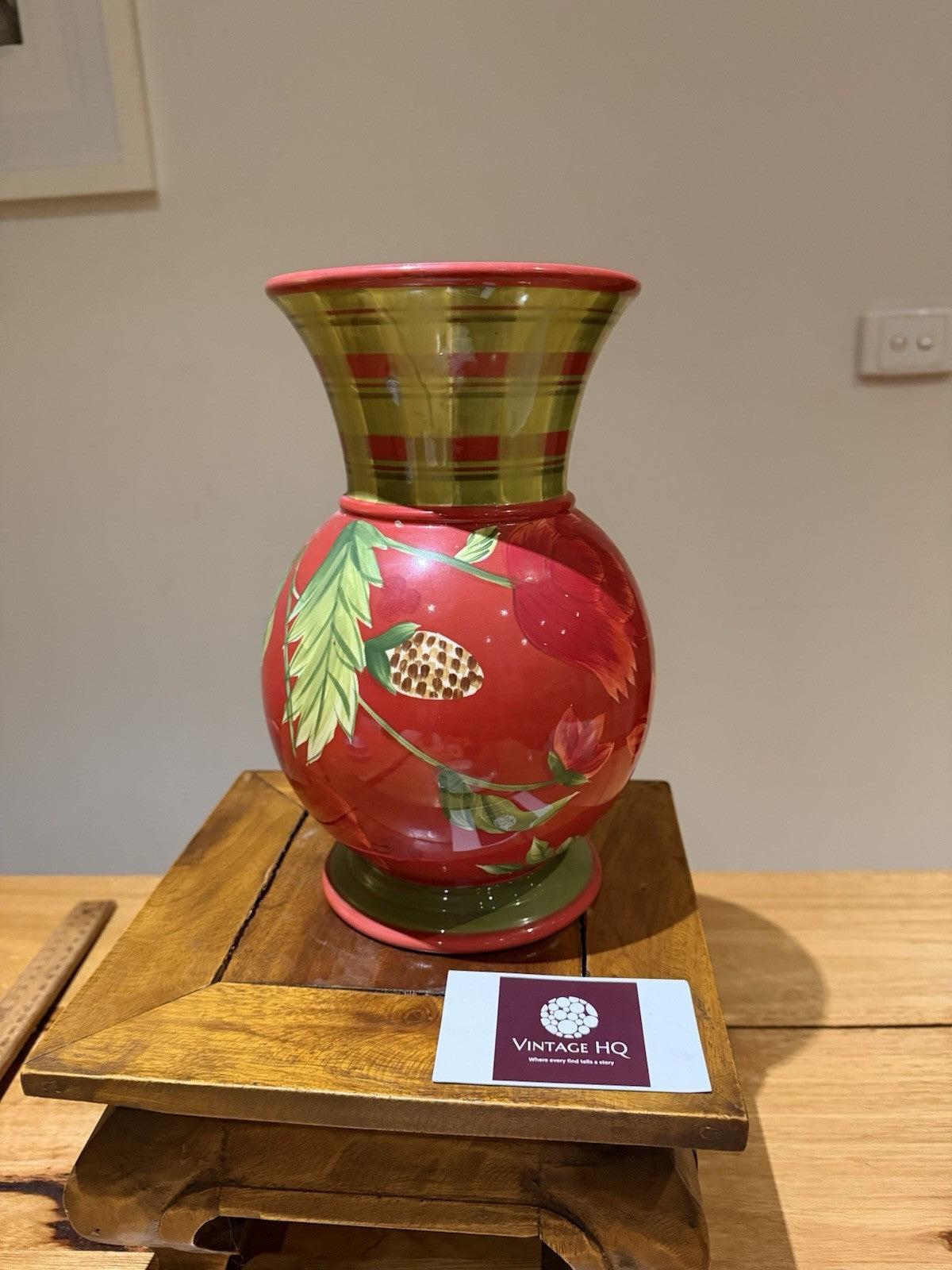 Royal Doulton Festive Home Vase 2004 Floral Red Large 27cm Display Piece