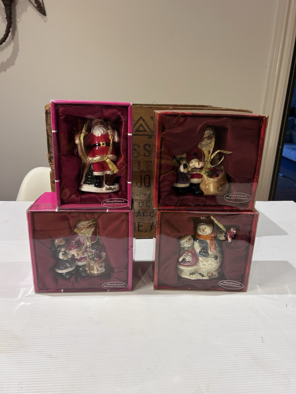 Royal Albert Old Country Roses Musical Christmas Ornaments Set of 5 MIB