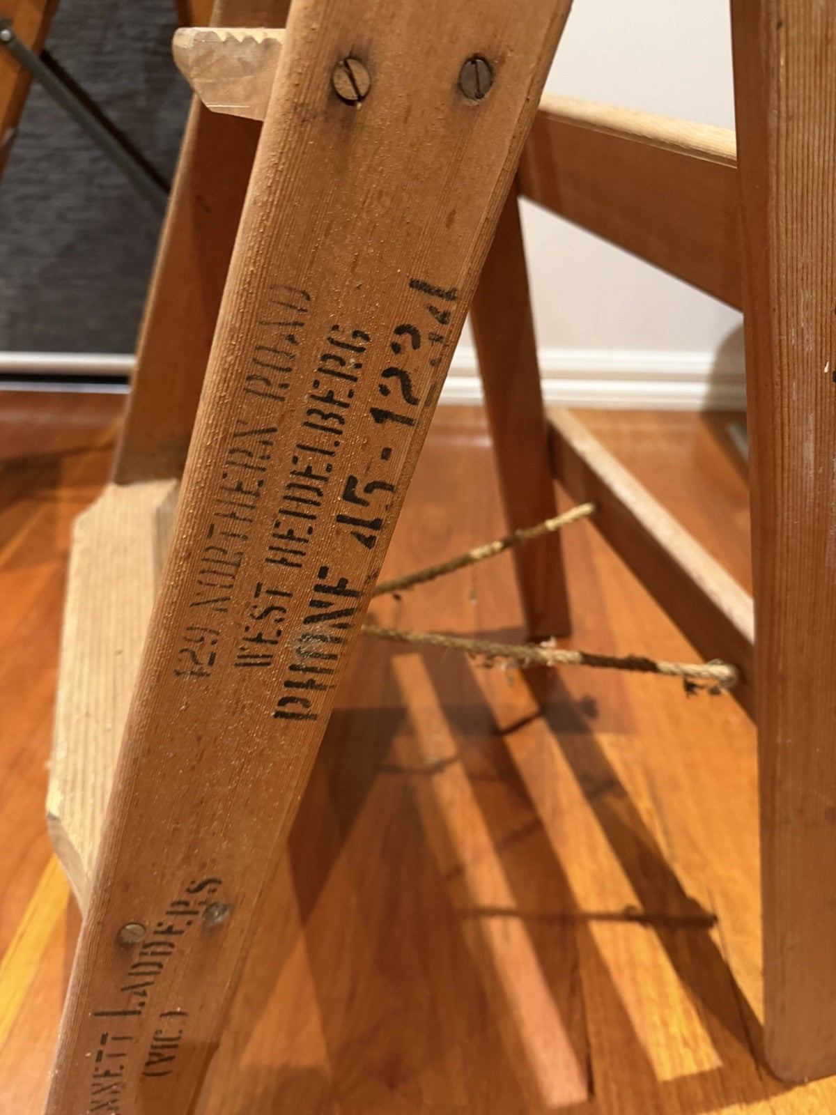 Vintage L Kennett Ladders Wooden Light House Step Ladder No 3 Industrial
