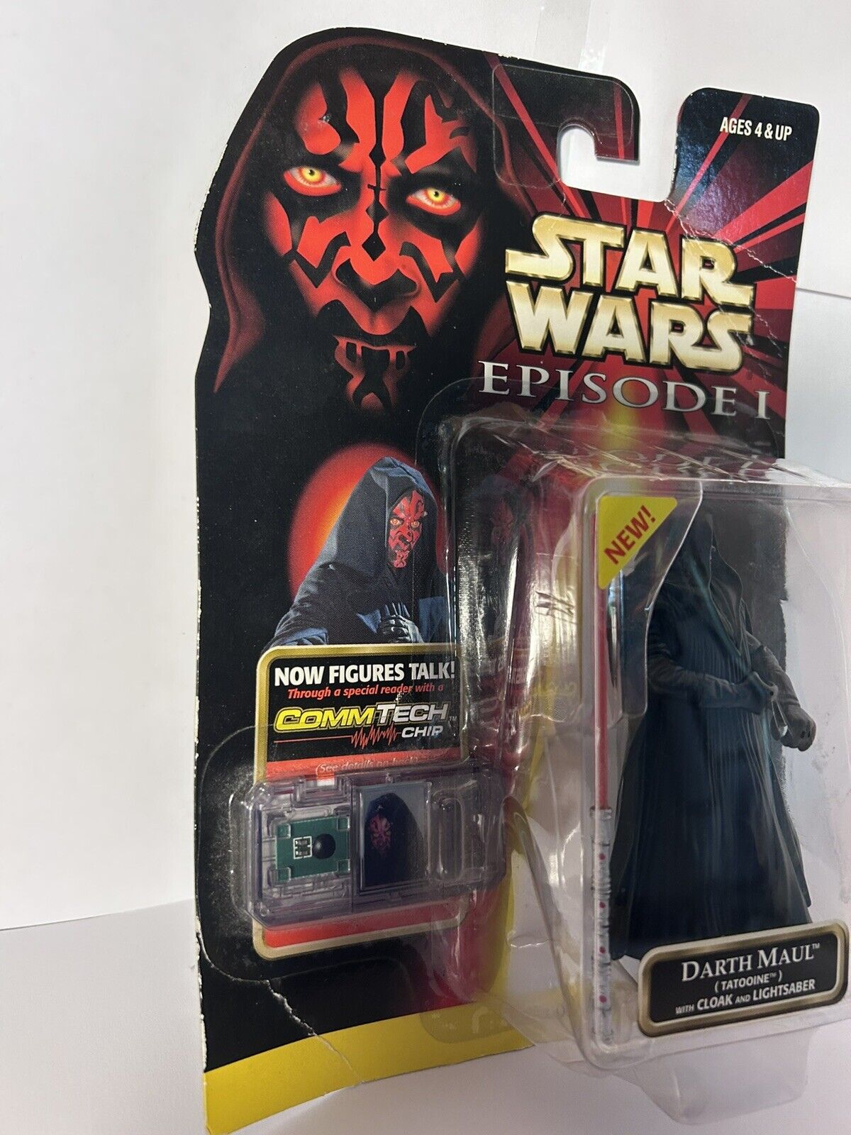 Darth Maul Star Wars Action Figure Episode 1 - in Box w/ CommTech Chip