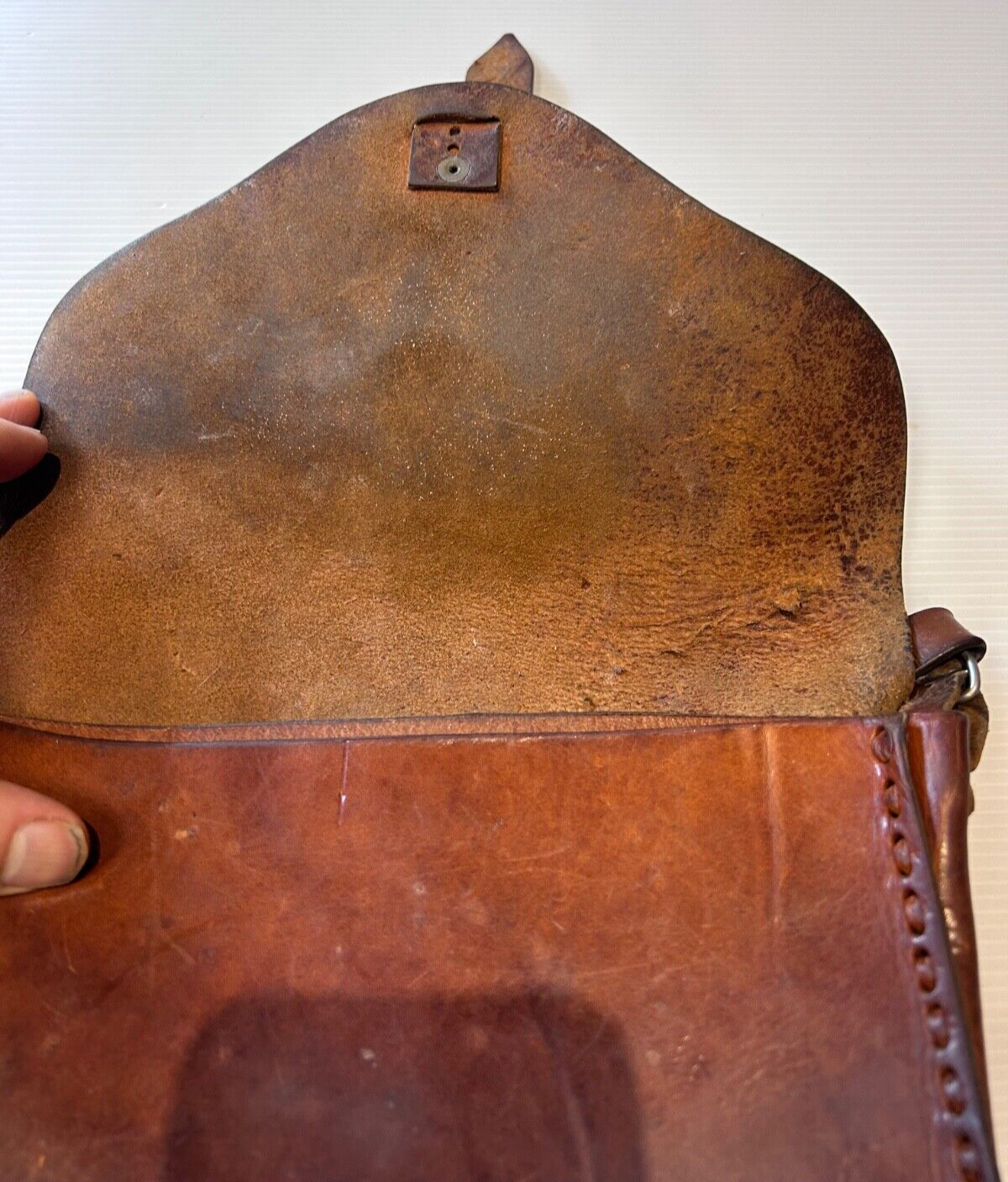Vintage Handmade Leather Satchel – Rustic Brown Shoulder Bag
