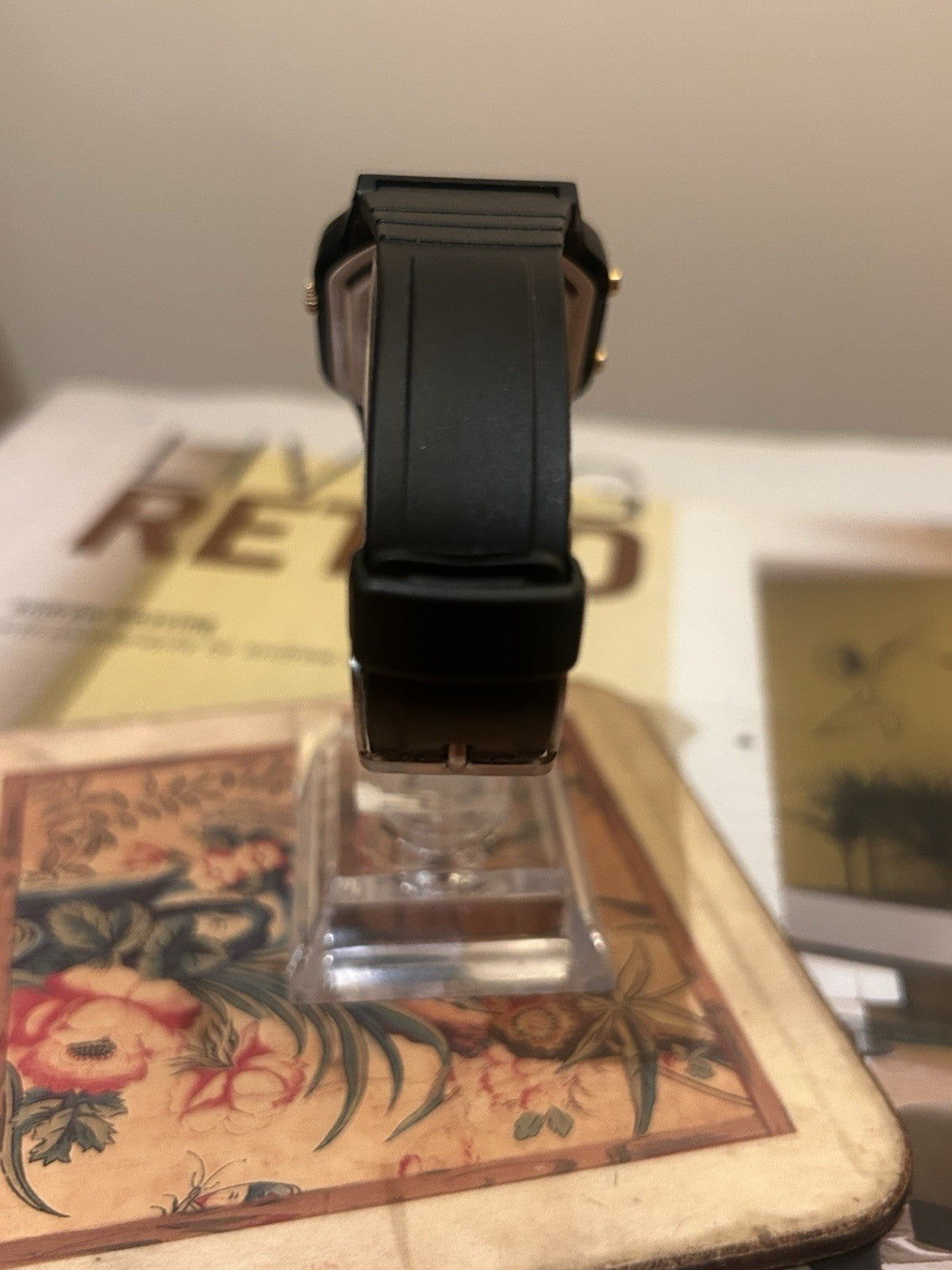 Lorus Ana Digi Quartz Watch Black Gold Tone New Battery Japan Retro