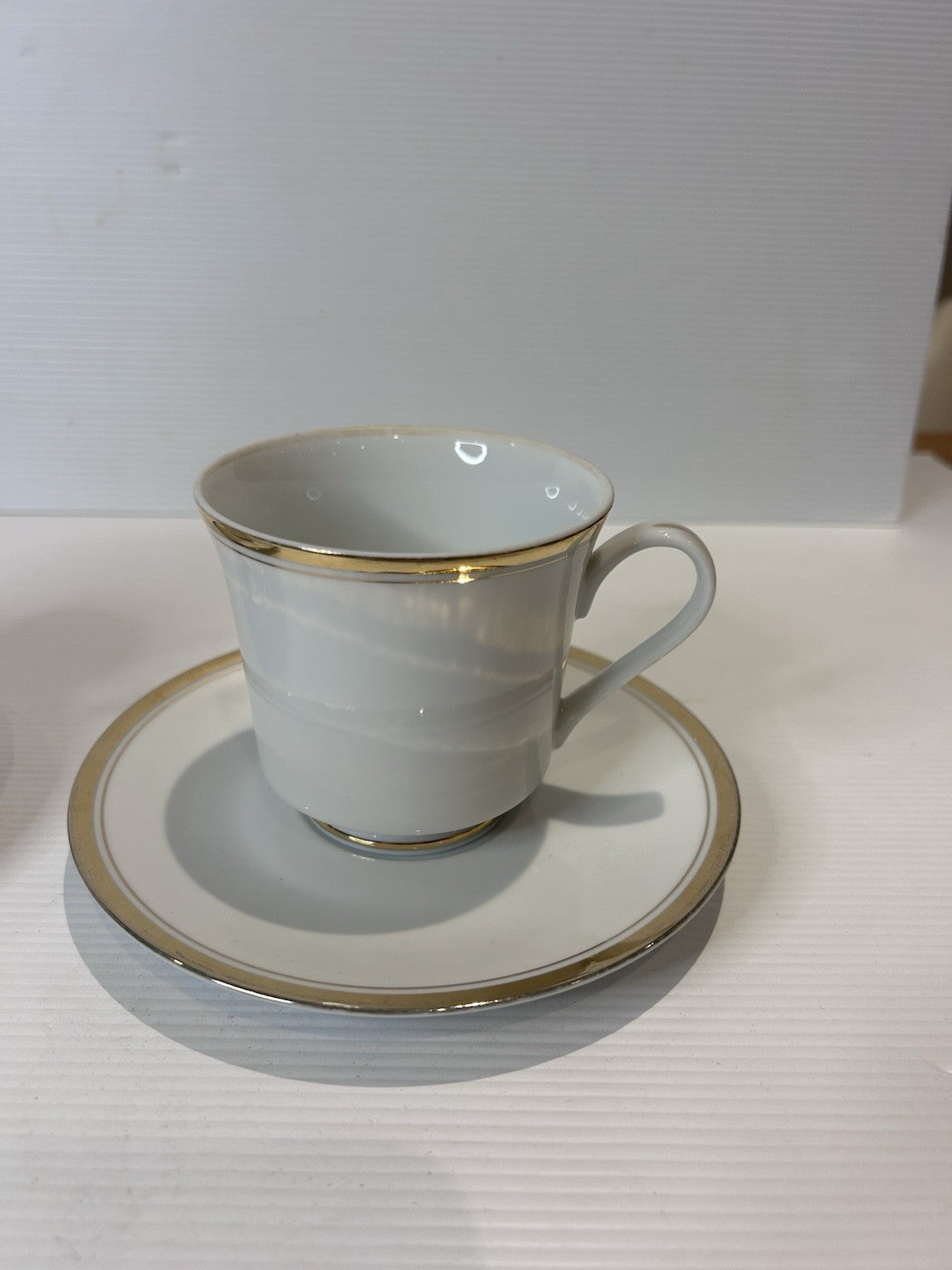 Sheffield Regency Gold Fine China Cups & Saucers Set x2 Japan 1985 JMP VTG