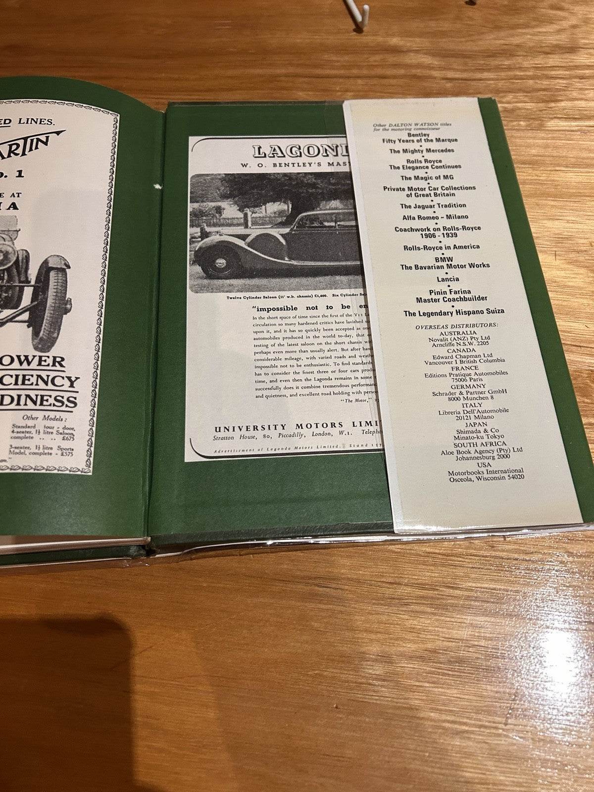 Aston Martin & Lagonda Michael Frostick 1977 1st Ed HC DJ Dalton Watson Book