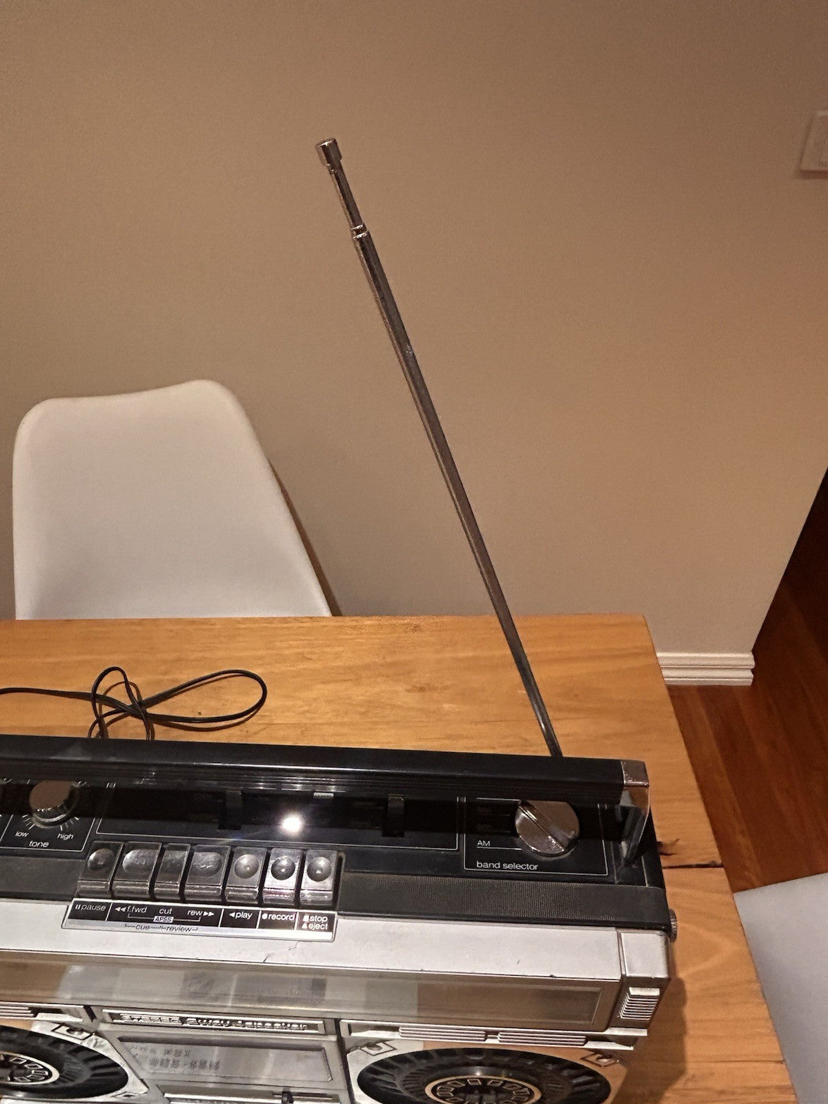 Vintage Sharp GF-6060 Boombox Radio And  Manual - Works, Tape Deck Needs Belts