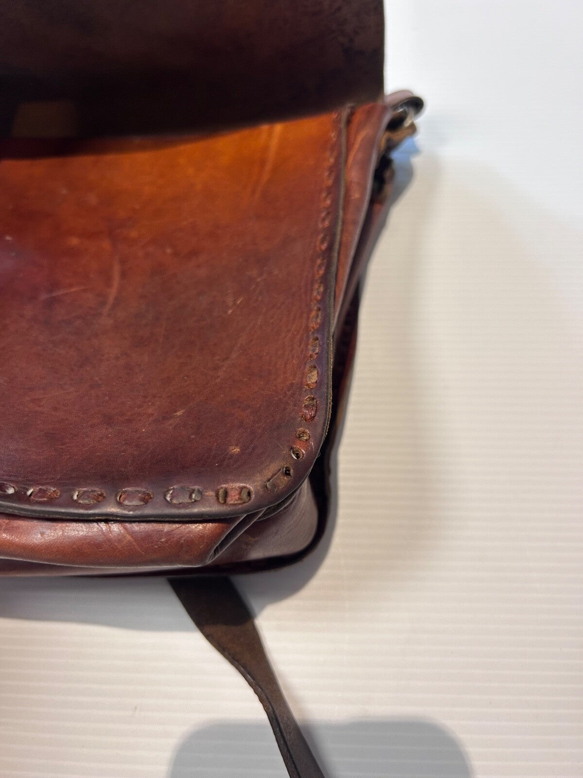 Vintage Handmade Leather Satchel – Rustic Brown Shoulder Bag