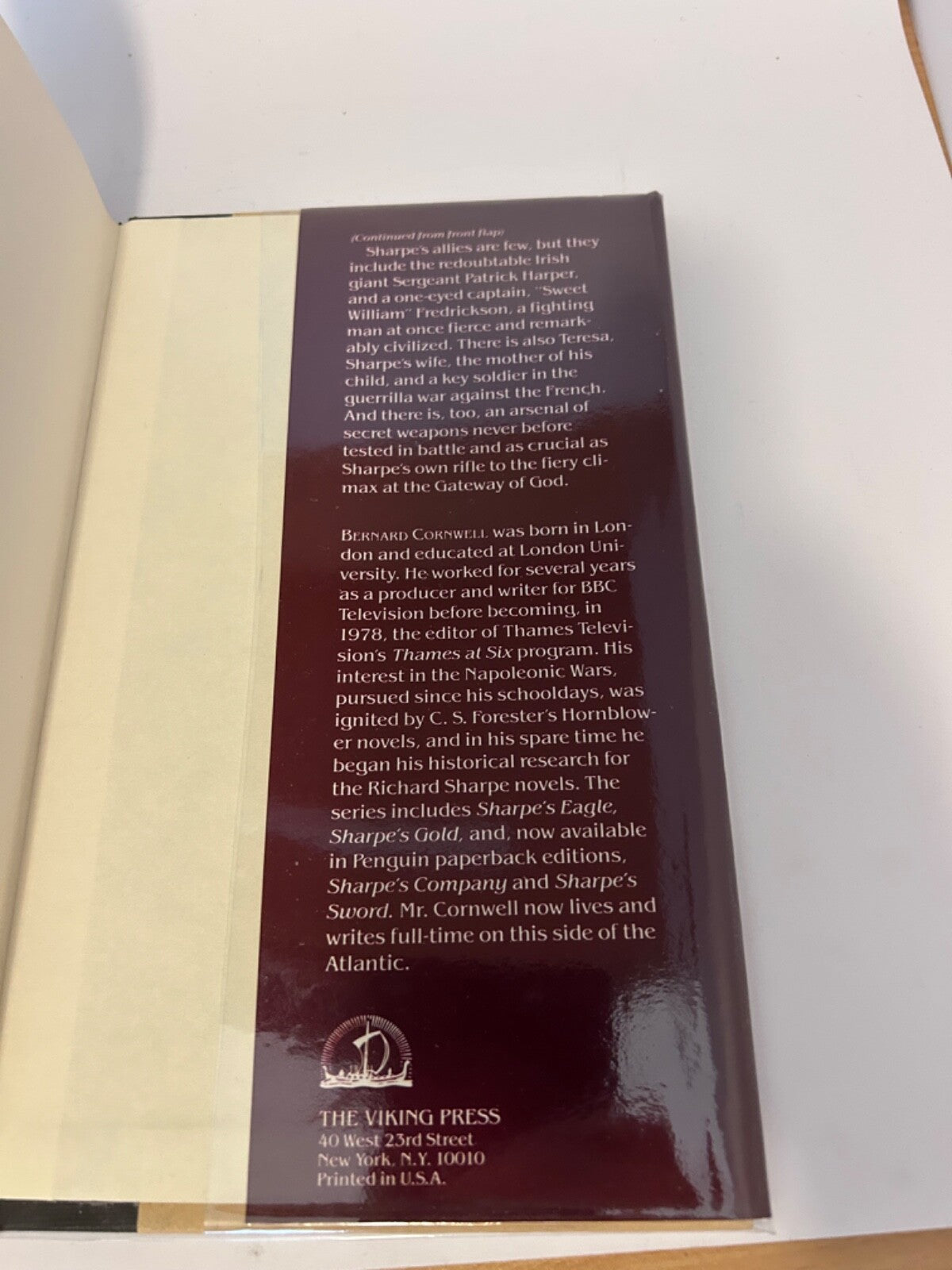 Sharpe’s Enemy by Bernard Cornwell First US Edition with dust jacket 1984
