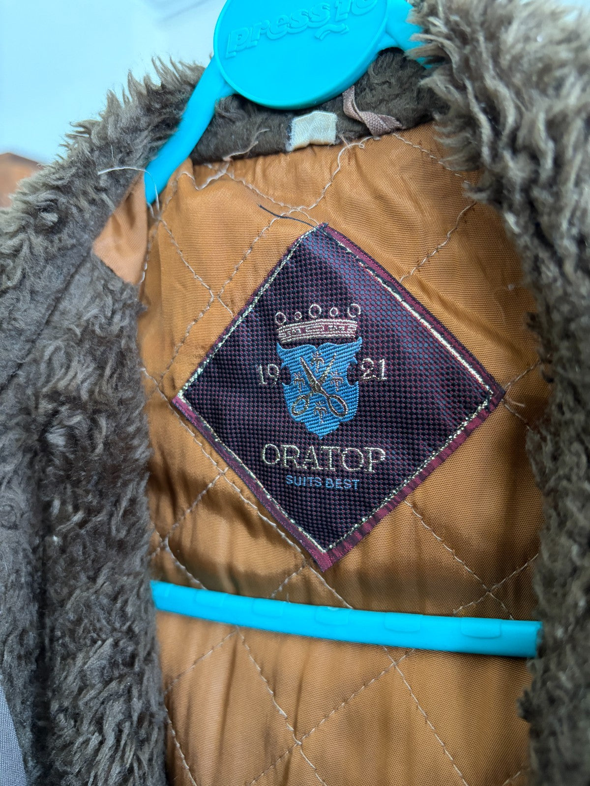 Vintage Oratop Trimtex Winter Coat Detachable Hood Faux Fur Liner Brown