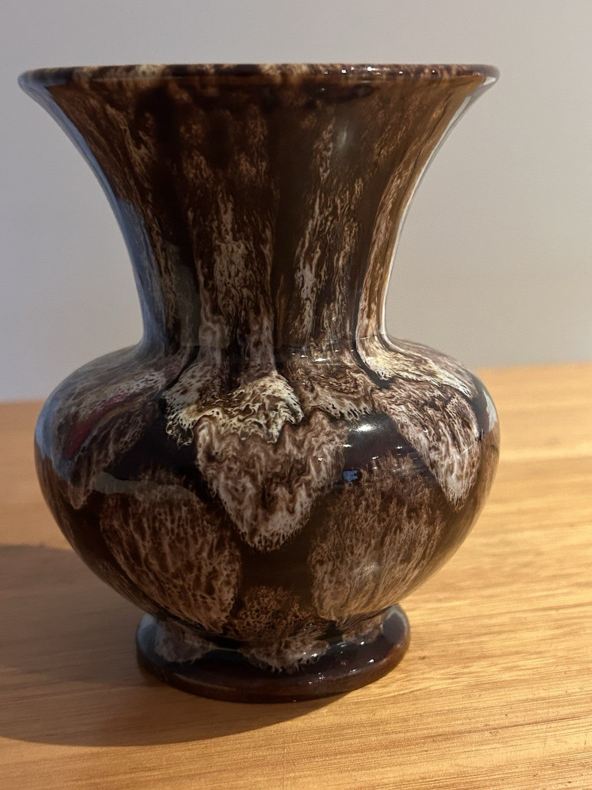 Vintage West German drip glaze vase 235/12  Fat lava  style of Scheurich/Bay