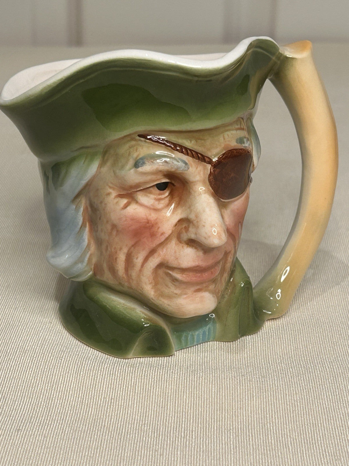 Vintage Pirate Character Jug Mug Japan 11cm Hand-Painted Ceramic Face Jug