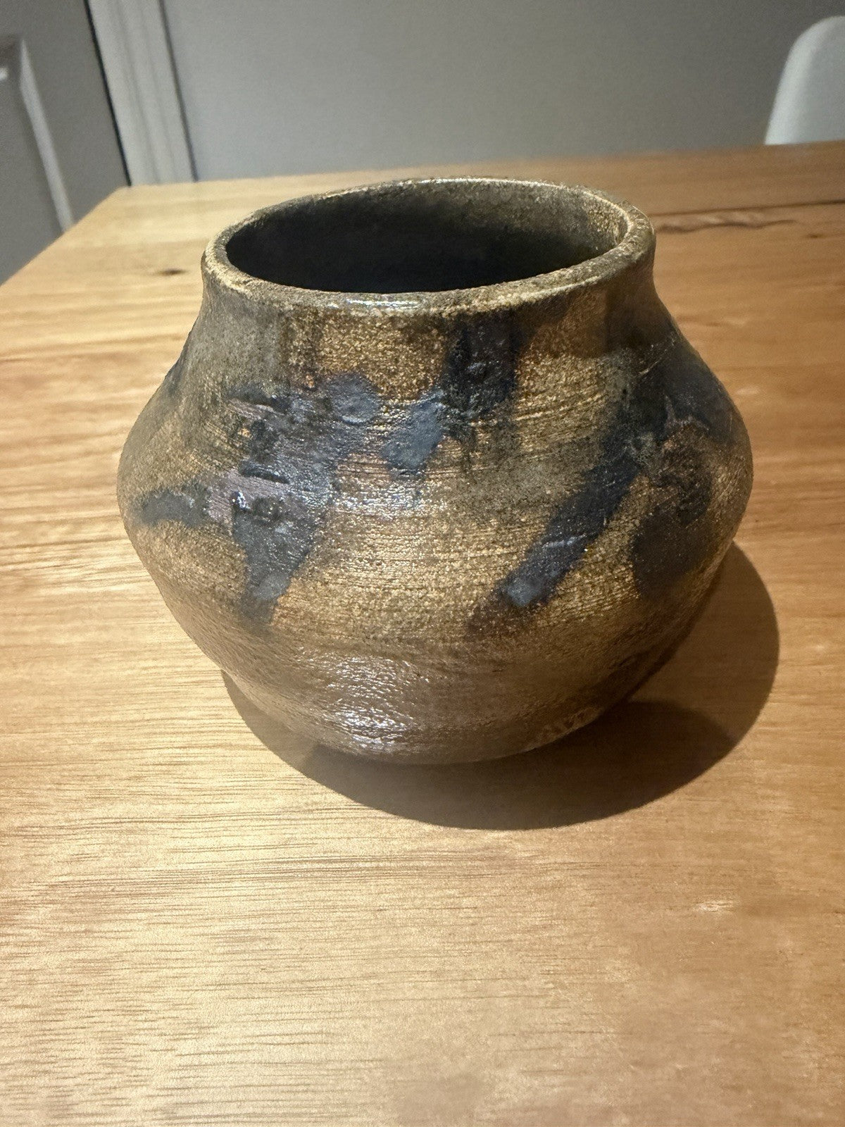 Vintage Australian Studio Pottery Vase Signed SW Joan Nun Abstract Glaze