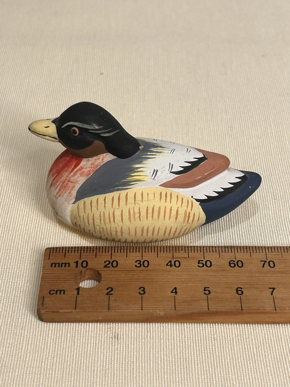 Hand Painted Ceramic Duck Figurines x2 – Mini Folk Art Décor Ducks