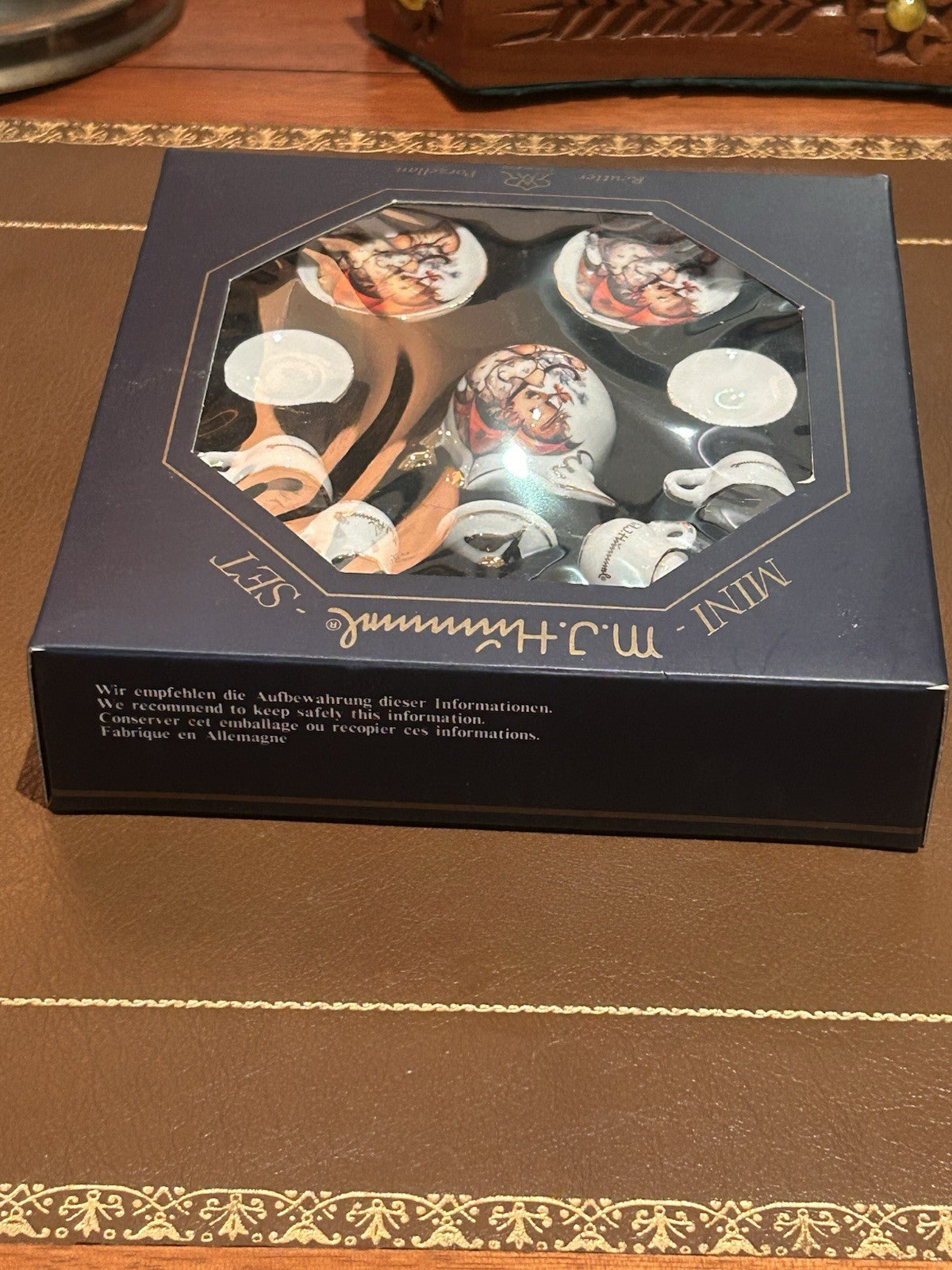 M.J. Hummel Mini Tea Set Umbrella Design Reutter Porzellan Germany Boxed
