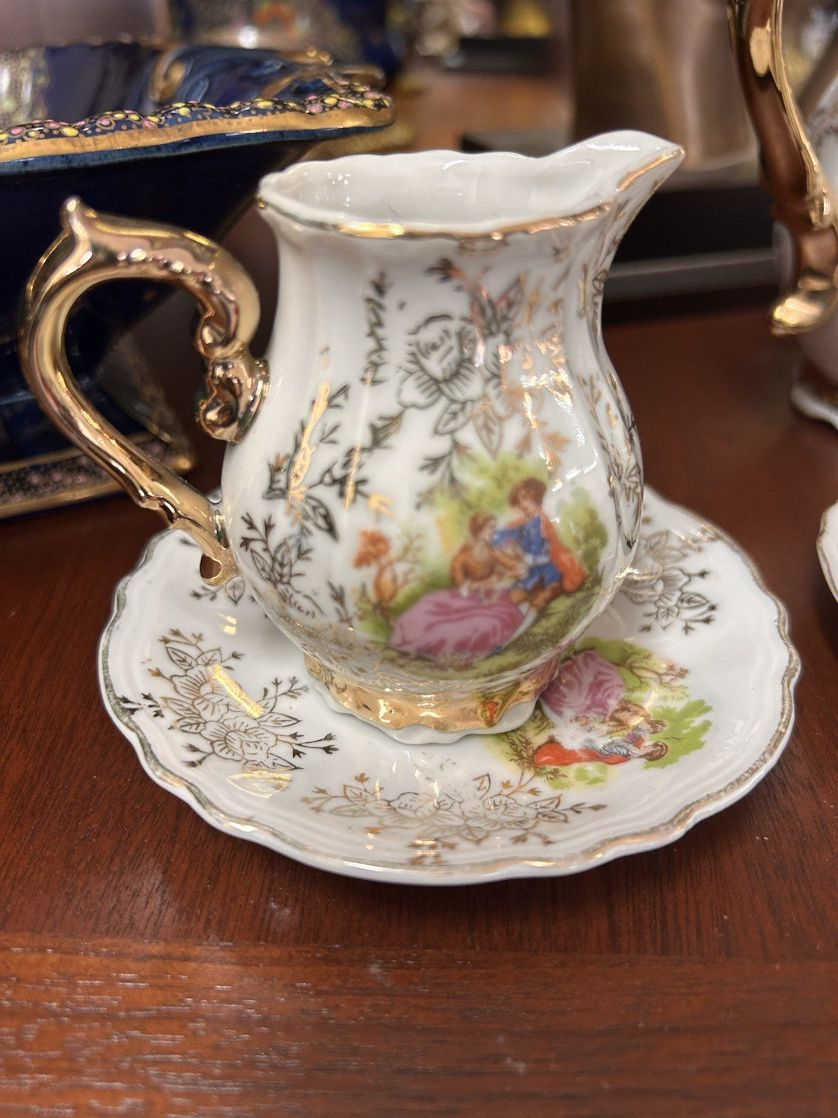 Merry AGC Rosy China Japan Vintage Tea Set 7 Cups Saucers Teapot Sugar