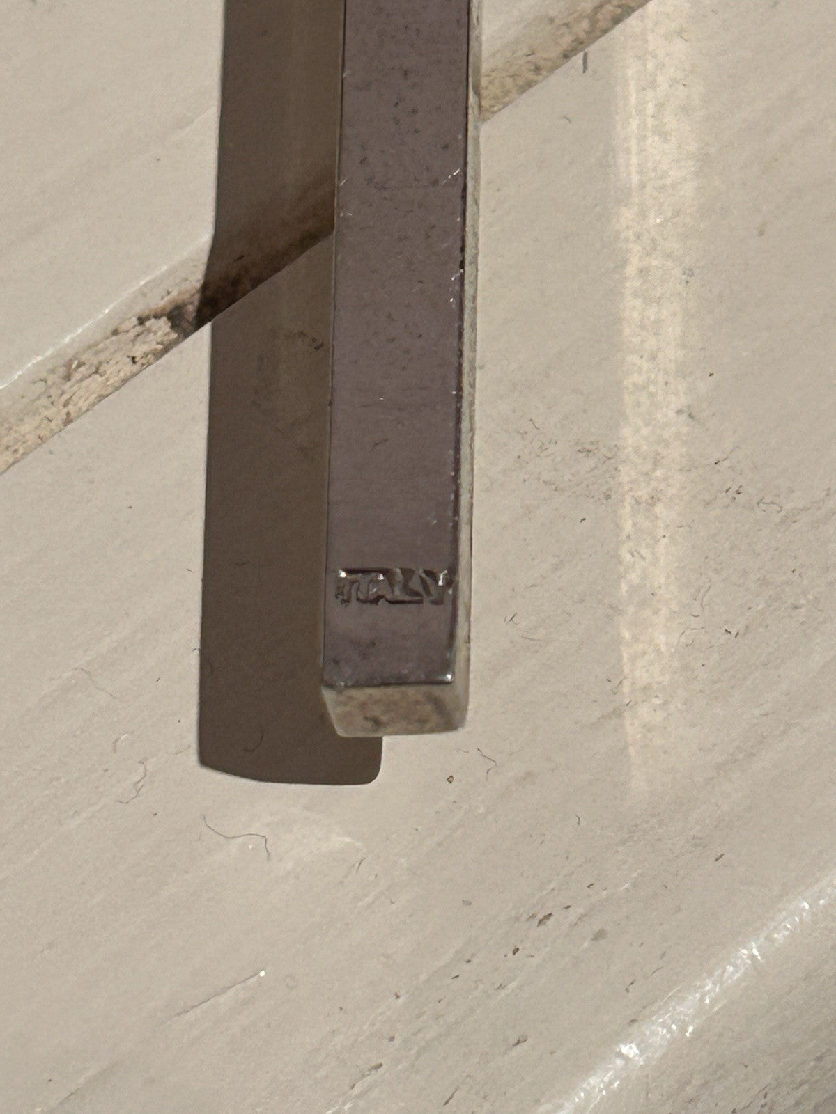 Vintage Italian Metal Crucifix INRI 25cm Wall Cross Brass Jesus c1950s