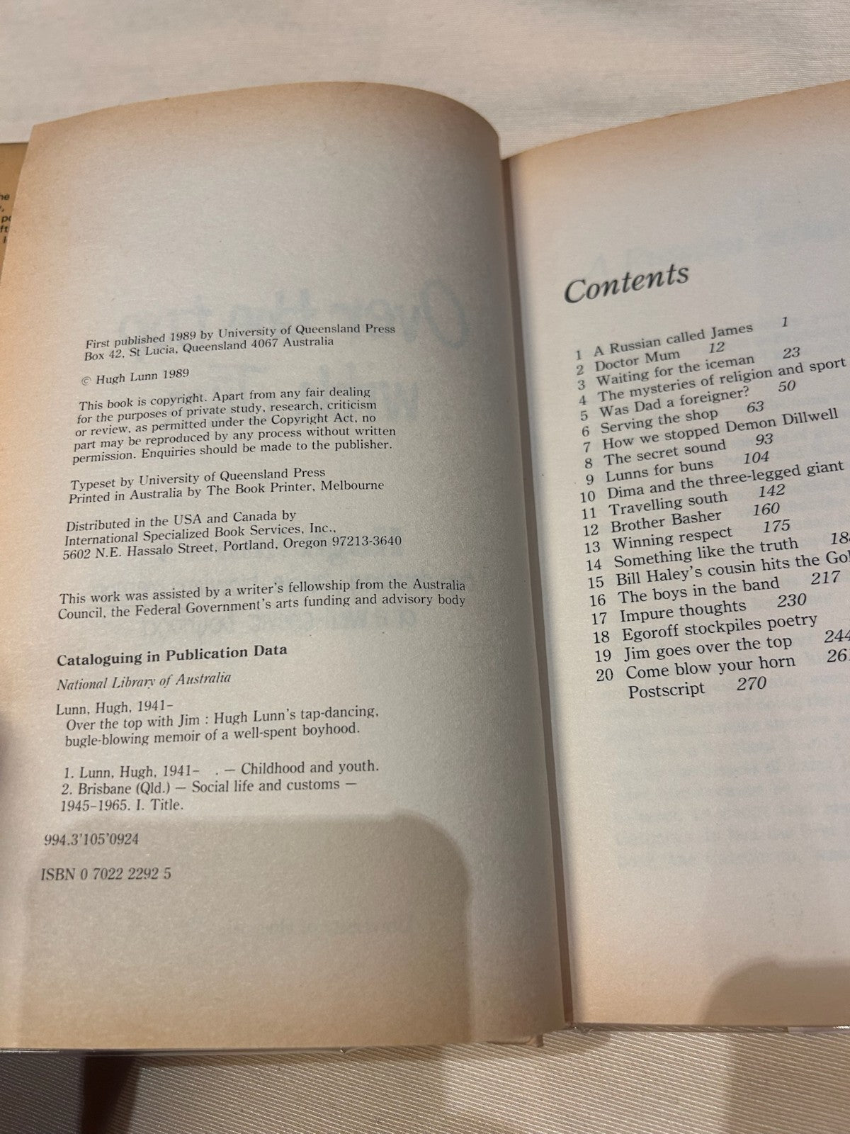 Over the Top with Jim – Hugh Lunn | Vintage Hardcover 1st Edition