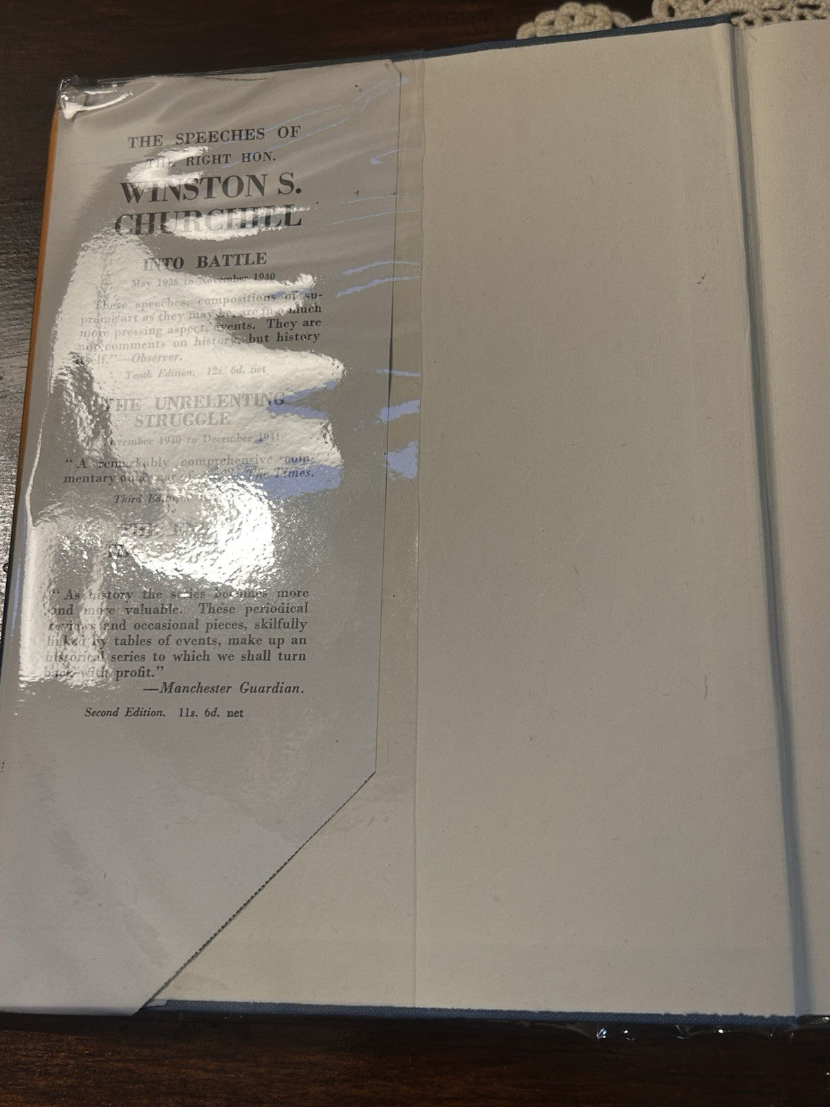 Winston Churchill Onwards to Victory 1944 1st Ed HC DJ 4th War Speeches Vol