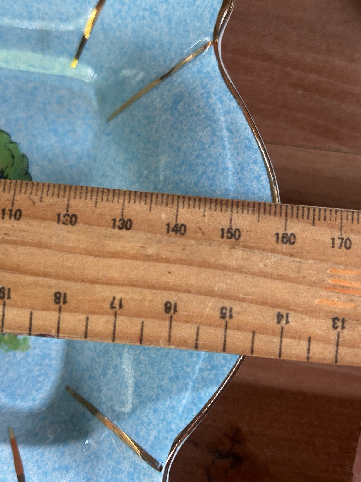 H. Aynsley & Co England Blue Crinoline Lady Dish Vintage Square Bowl 17cm