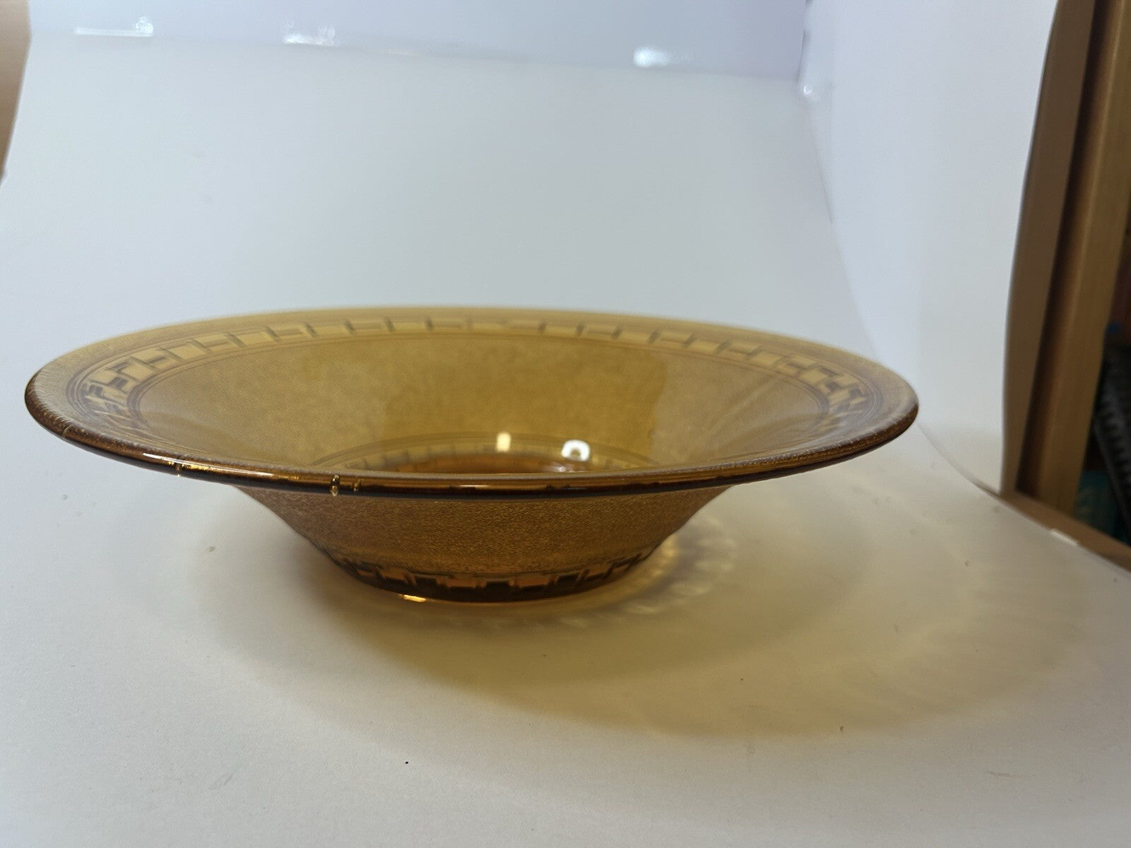 Amber glass Serving bowl Depression Glass Collectable Vintage