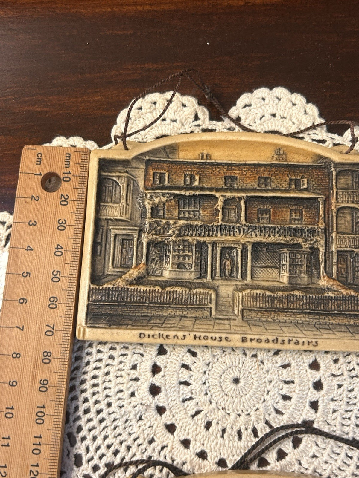 2x Vintage Ivorex Osborne Plaques Dickens’ House & Marine Parade Dover England