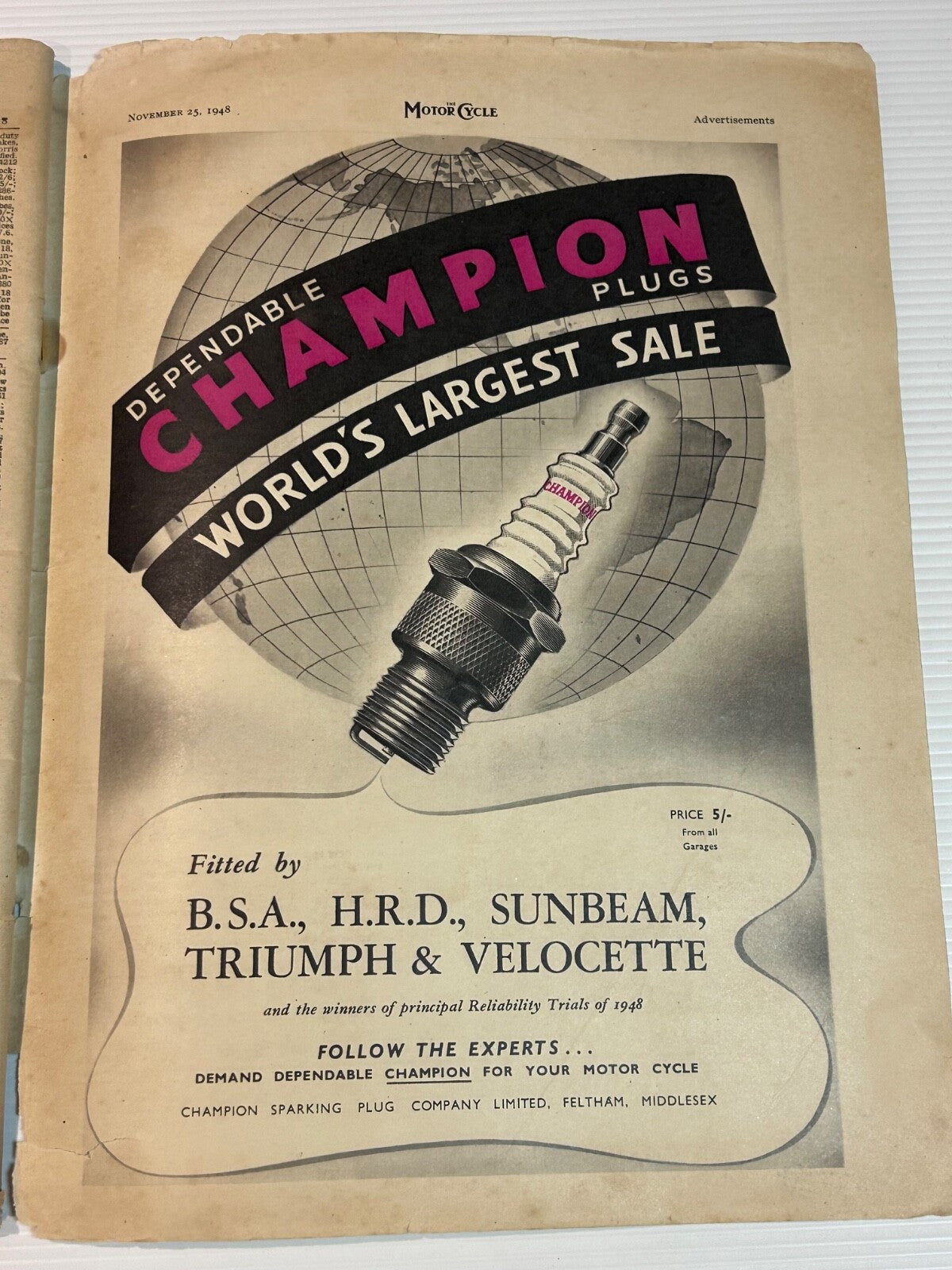 The Motor Cycle Magazine 1948 London Show Report BSA Norton Ariel ORIGINAL